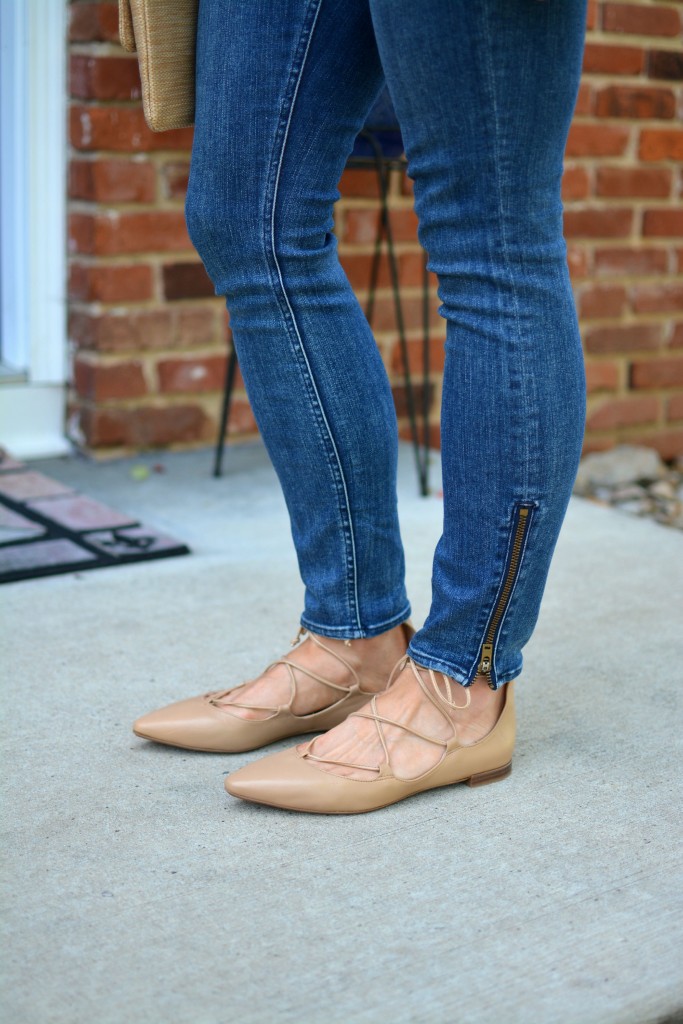ashley from lsr, madewell jeans, zara lace-up flats,