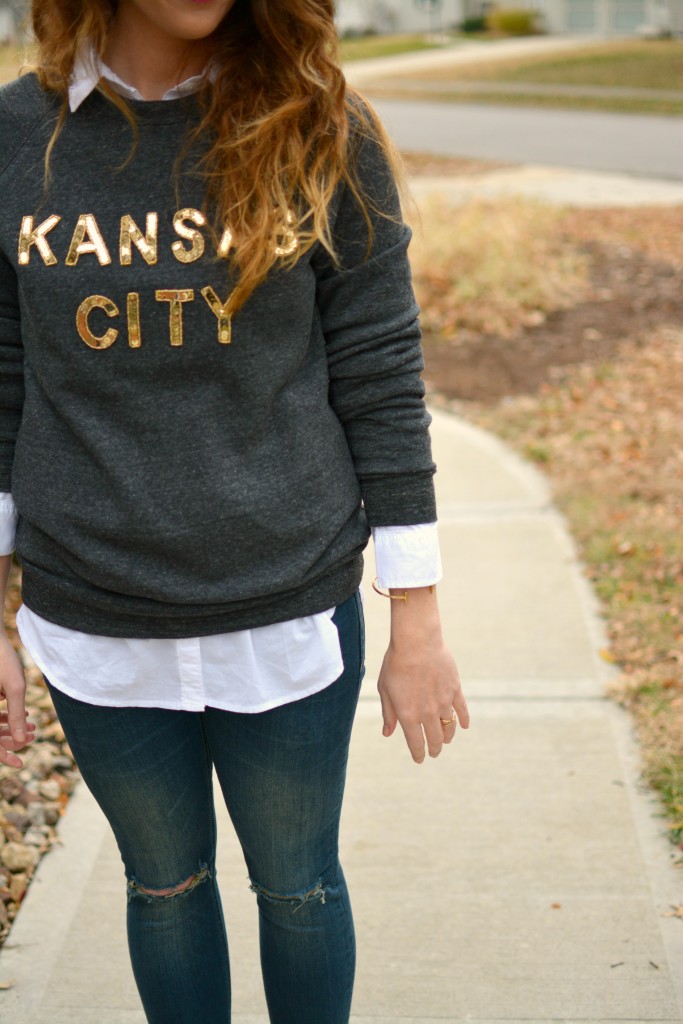 Ashley from LSR in a LocalE sweatshirt and Sincerely Jules jeans