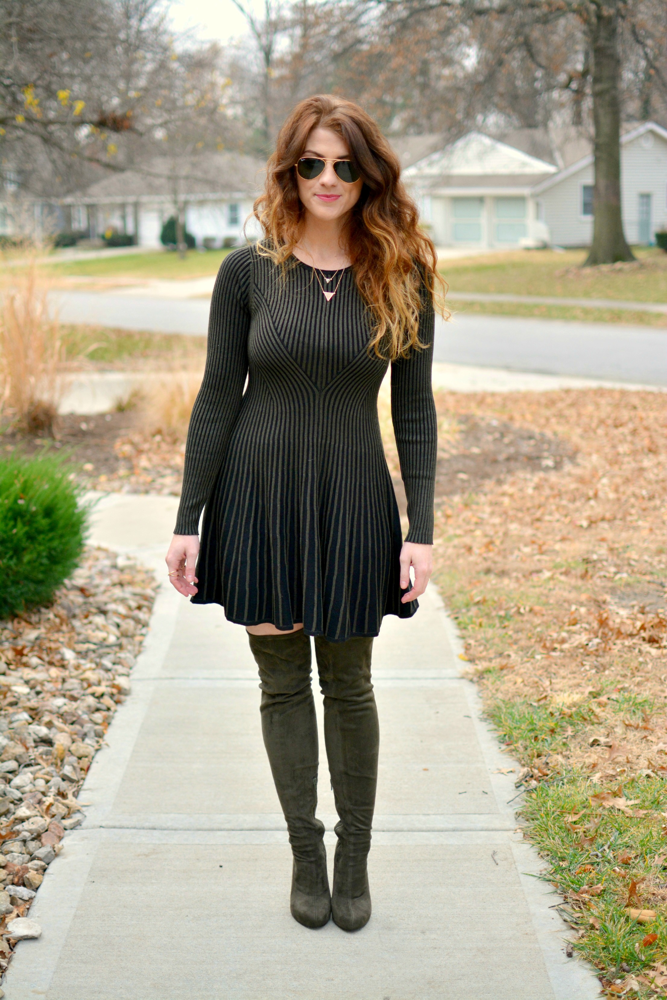 Olive clearance sweater dress