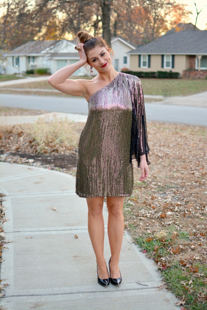 Ashley from LSR in the Parker Bridget dress and black Ted Baker pumps.