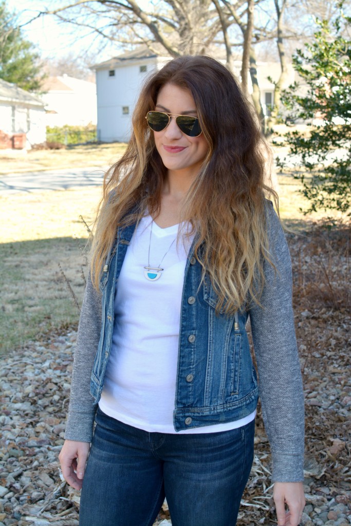 Ashley from LSR in Silver jeans and jacket