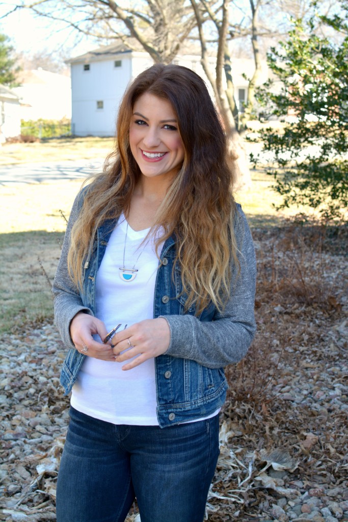 Ashley from LSR in Silver jeans and jacket