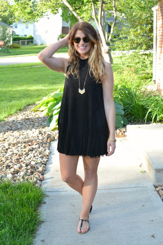 JOA dress (similar here, here, and on sale here) // Dolce Vita sandals (similar here and here) // Madewell necklace (on sale!) // Ray-Ban sunglasses c/o Sunglasses Shop