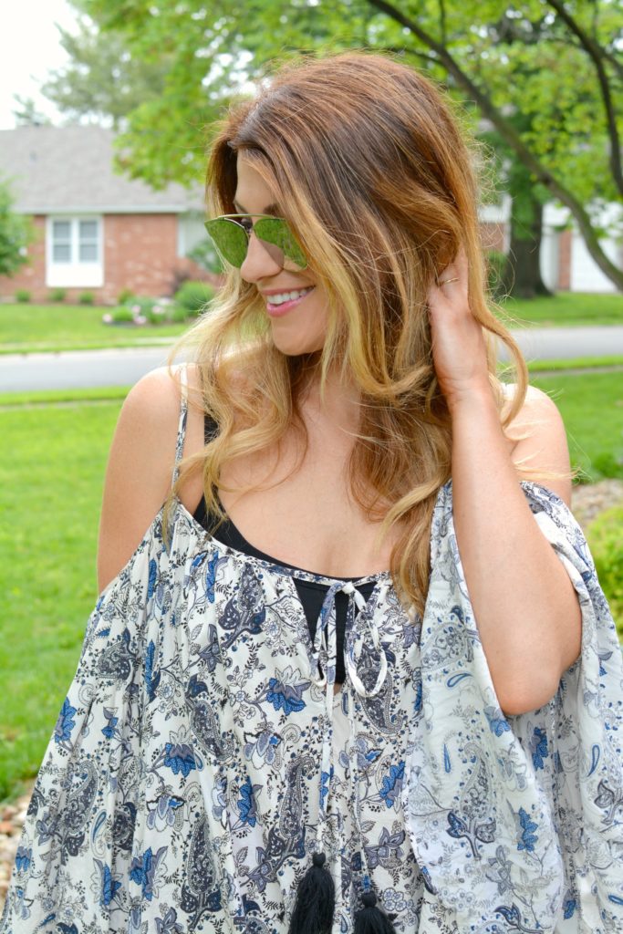 Ashley form LSR in a boho off-the-shoulder top 