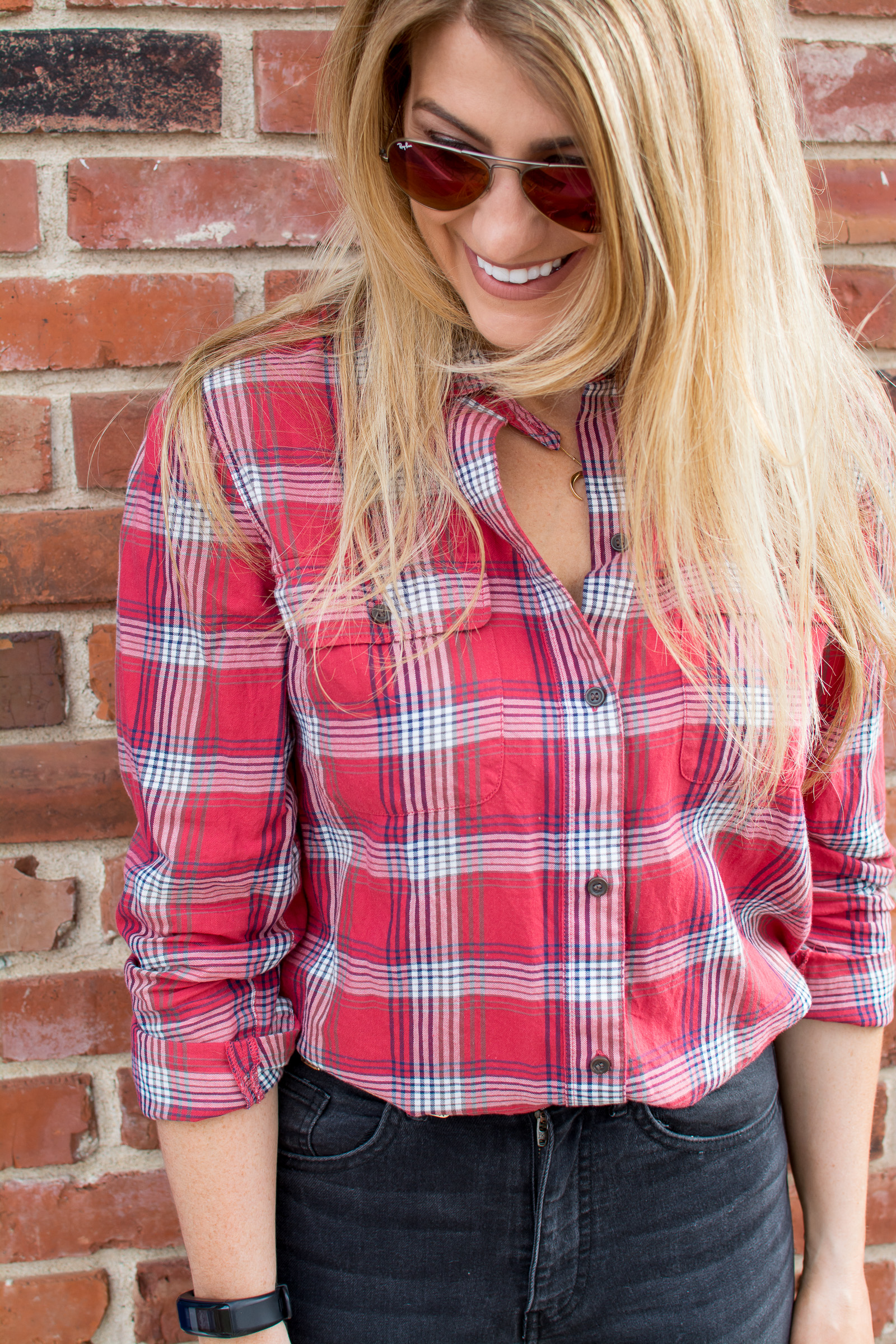 madewell red blouse