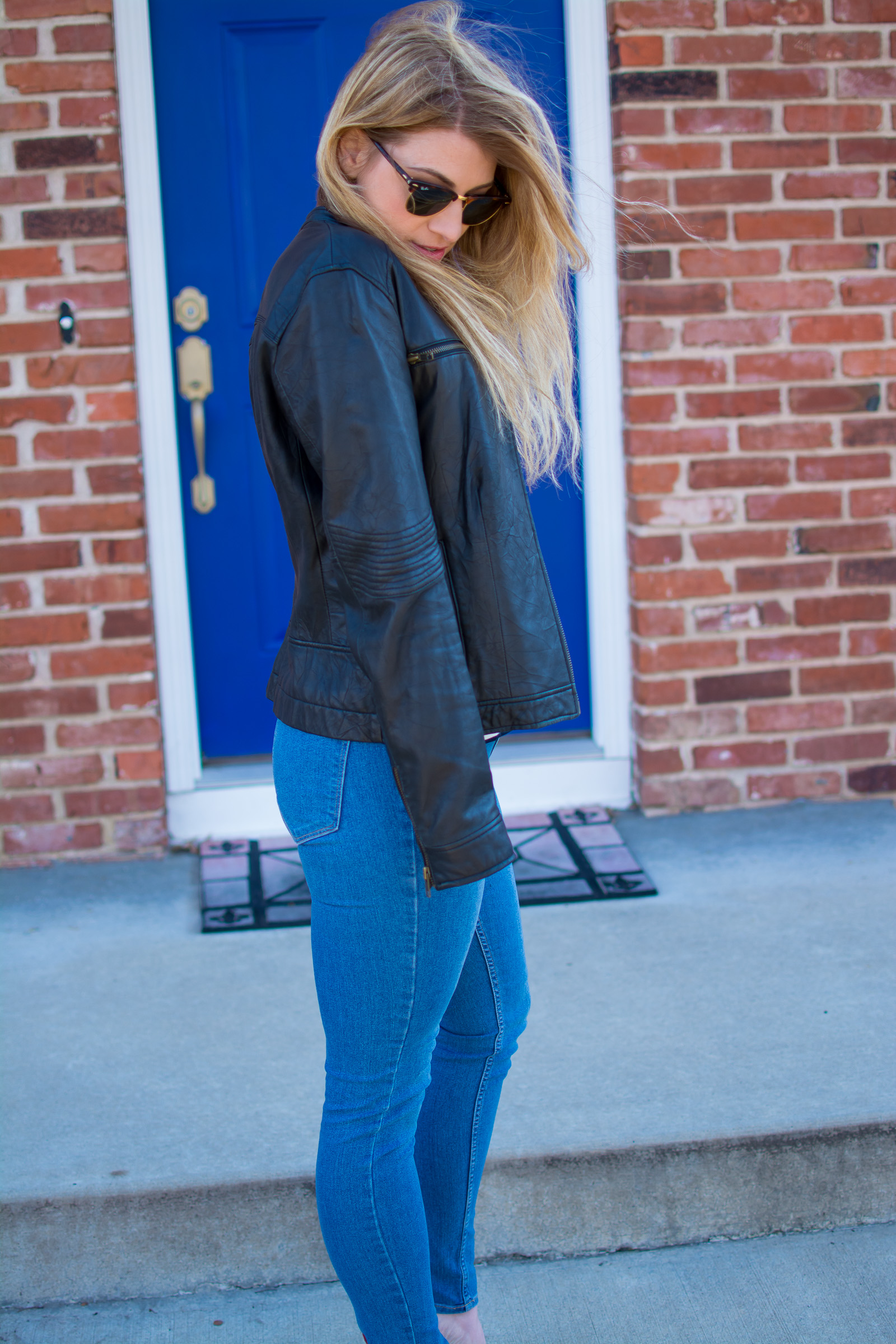 Casual Valentine's Day Outfit: Velvet Leggings and Sneakers.