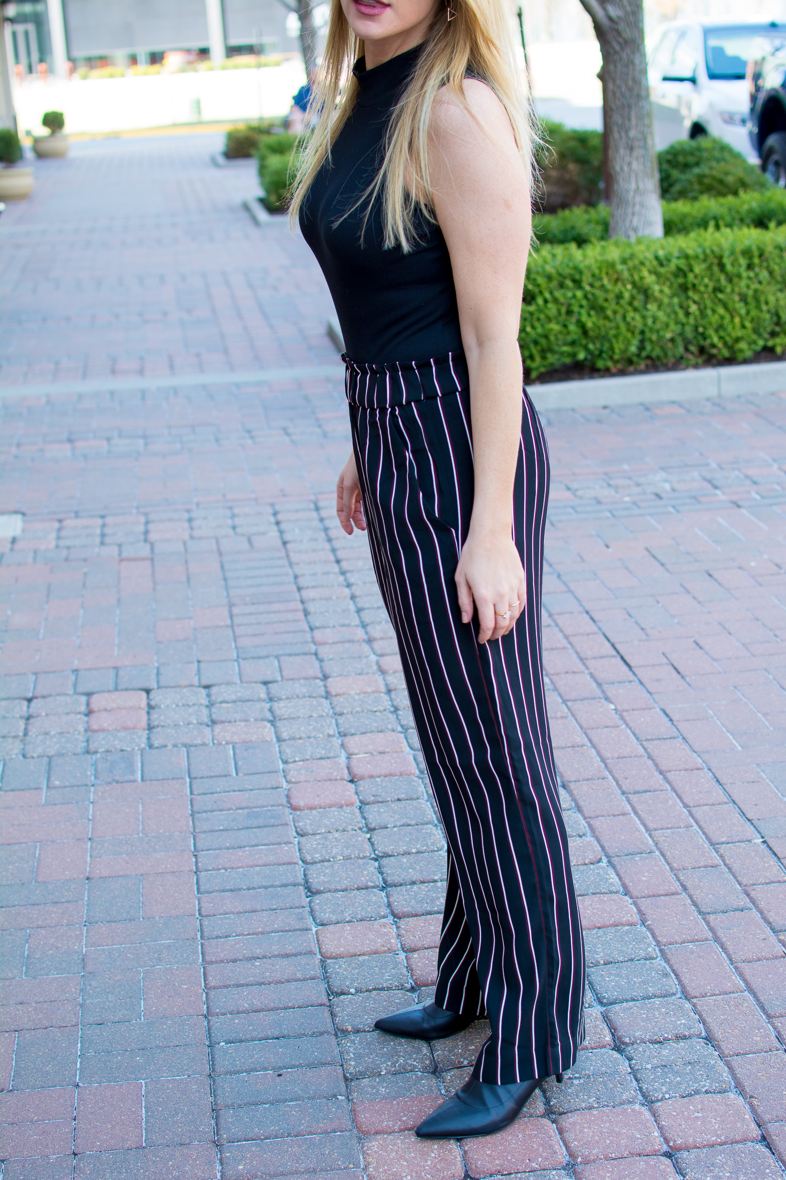 Wide-leg Striped Pants + Bodysuit.