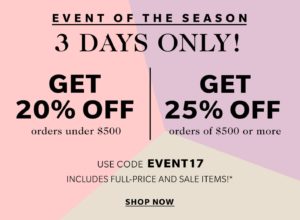 shopbop spring event sale