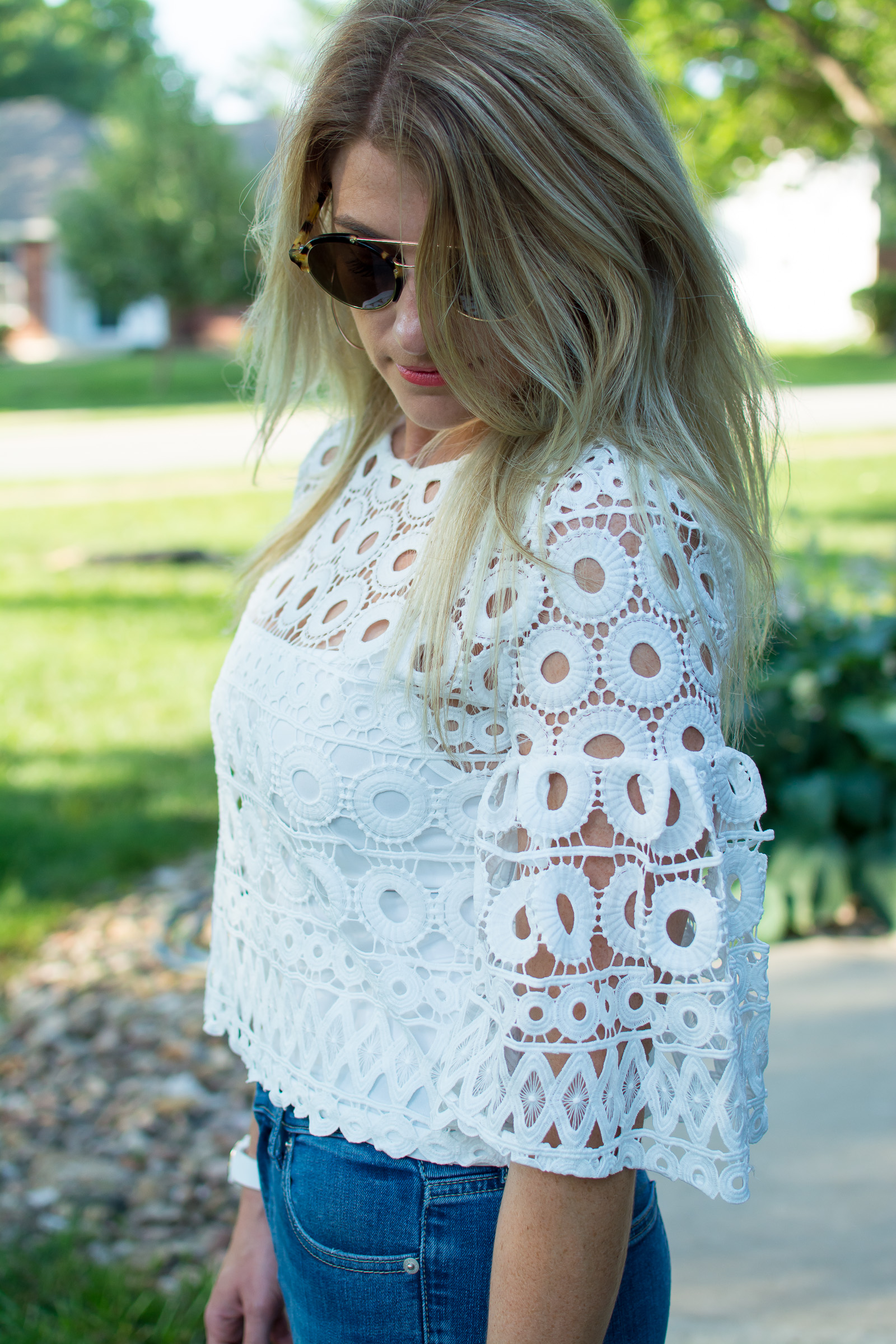 White Crochet Top