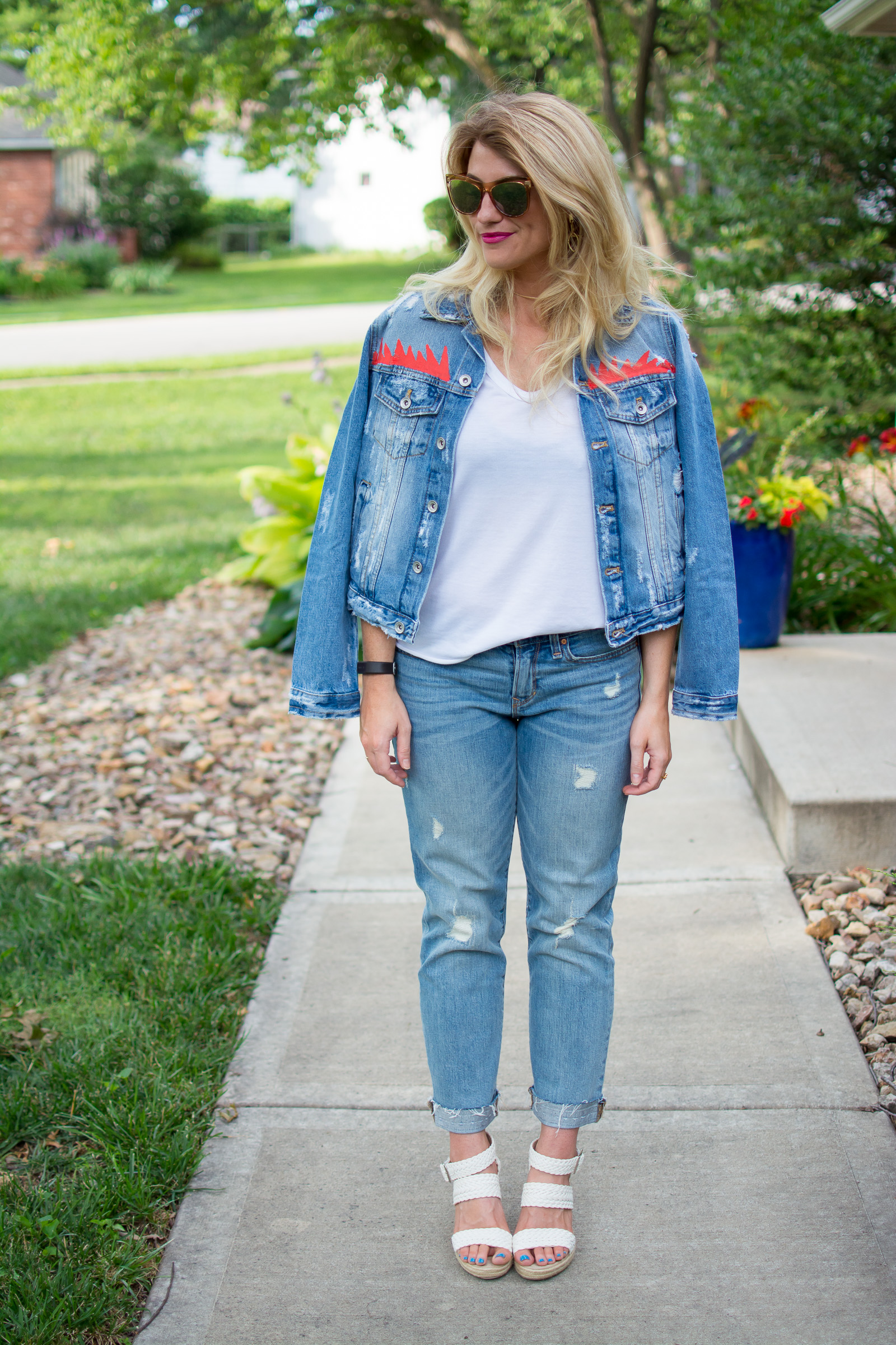 Denim jacket and mom hot sale jeans