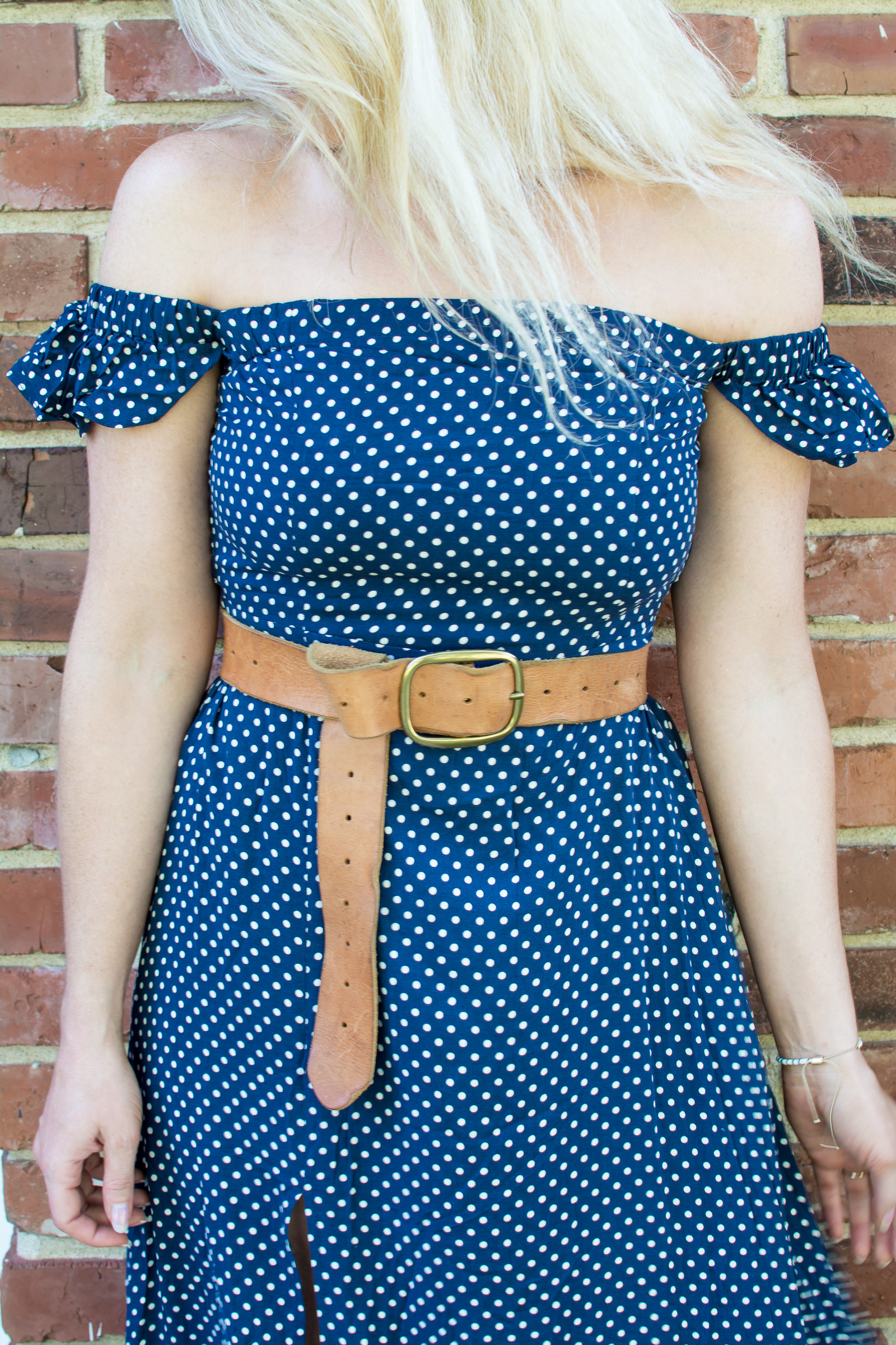 Navy blue polka hot sale dot maxi dress