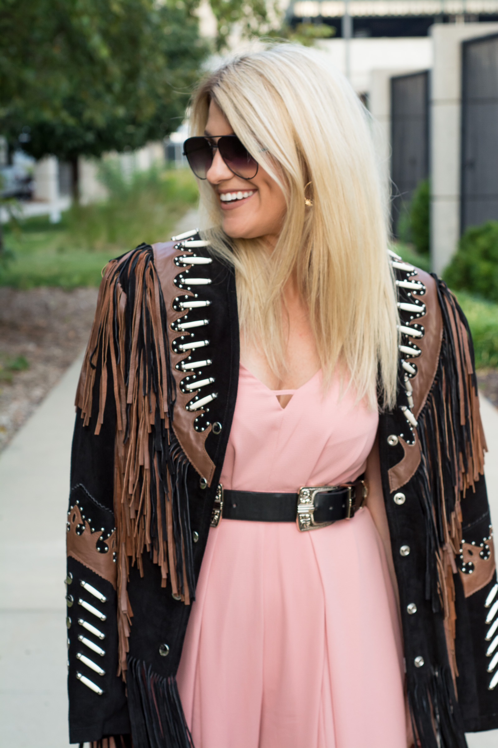 Blush Jumpsuit + Statement Jacket. | Ashley from LSR