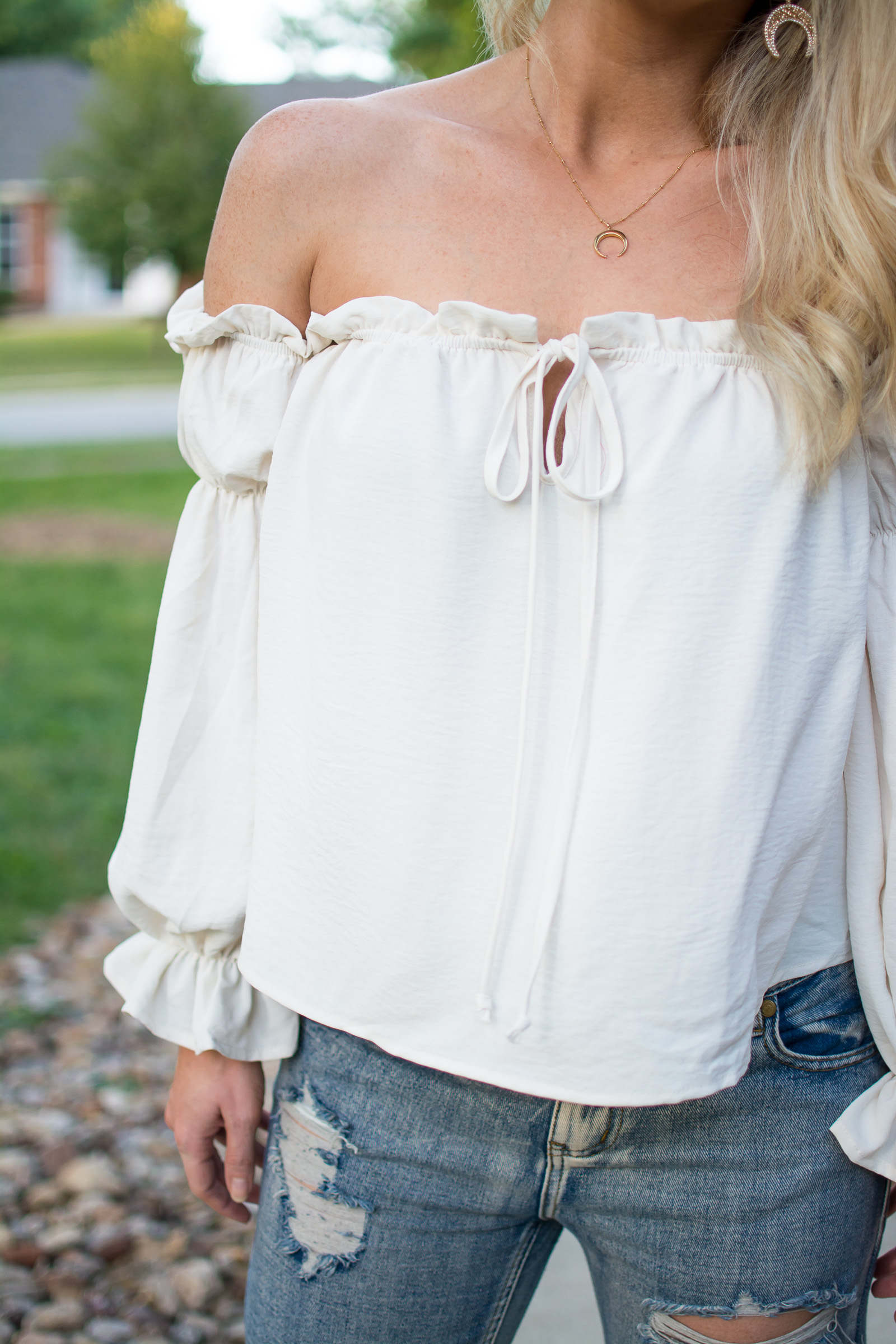 Girly and Tough: Flouncy Blouse with One Teaspoon Boyfriend Jeans. | Ashley from LSR