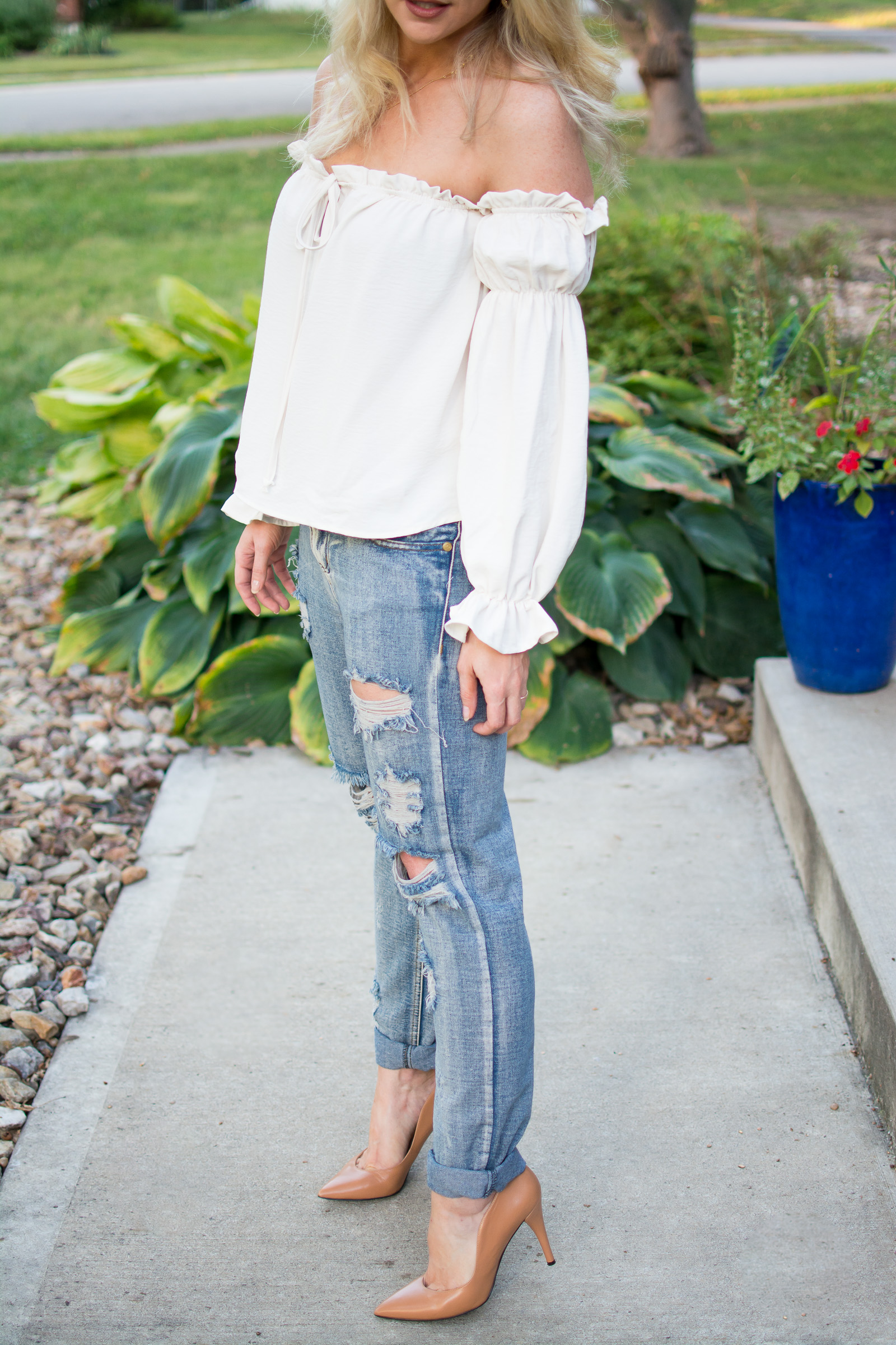 Girly and Tough: Flouncy Blouse with One Teaspoon Boyfriend Jeans. | Ashley from LSR