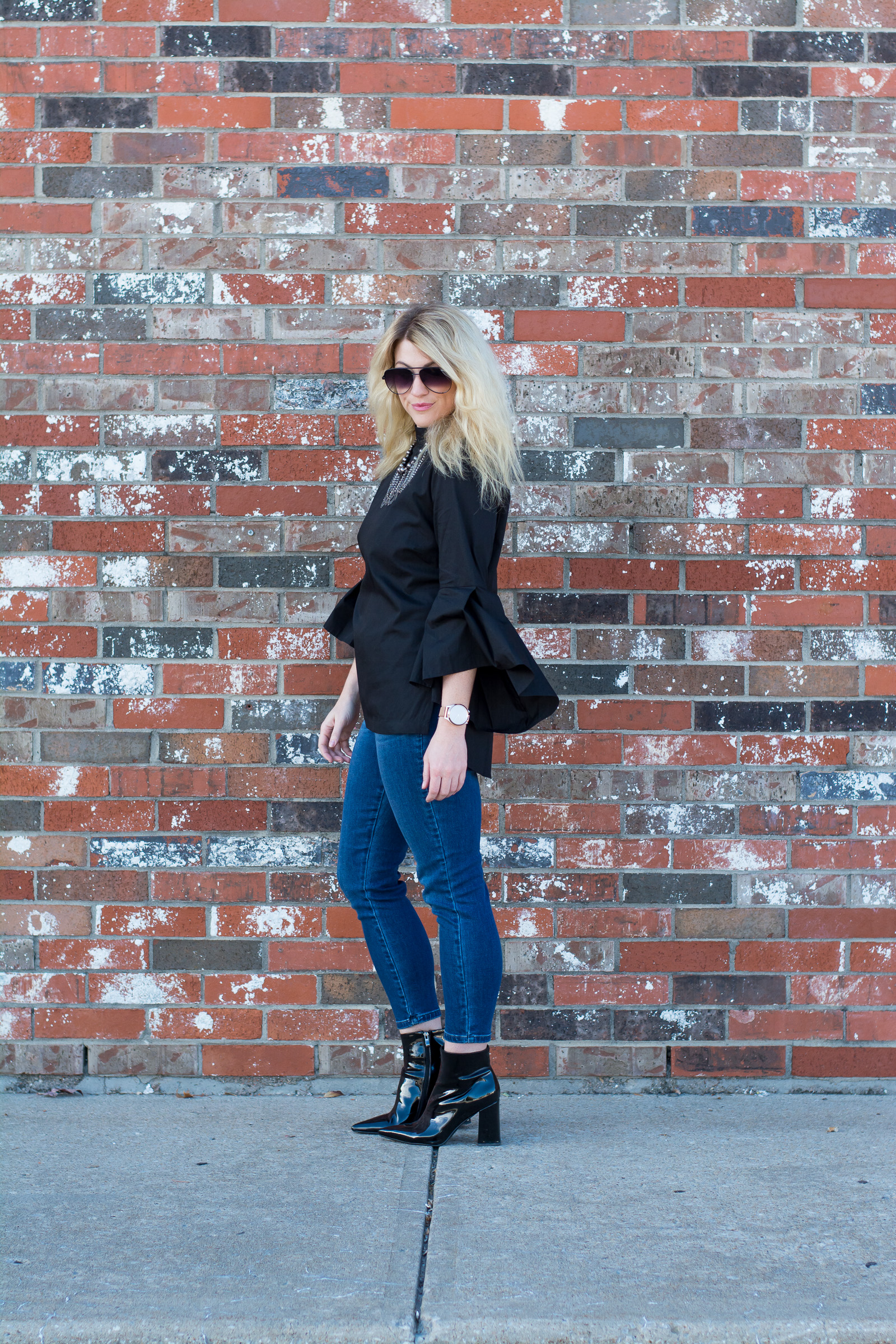 Black Bell Sleeves and Patent Leather Boots. | Ashley from LSR