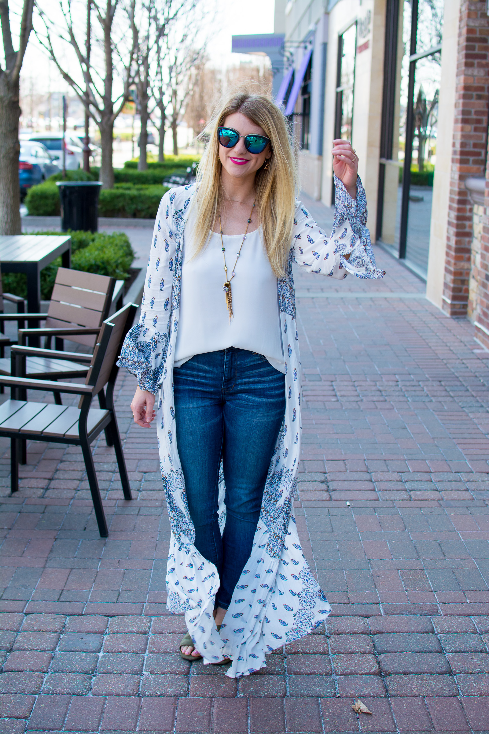 Wearing a Dress as a Duster with Denim. | Le Stylo Rouge