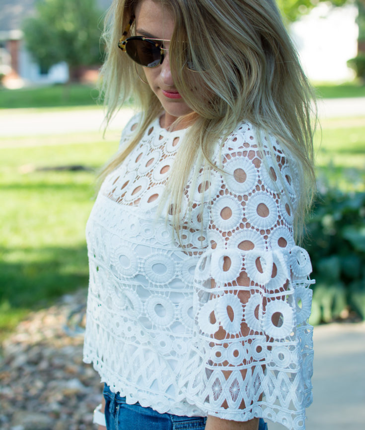 Summer Outfit Idea: White Crochet Top. | Ashley from LSR