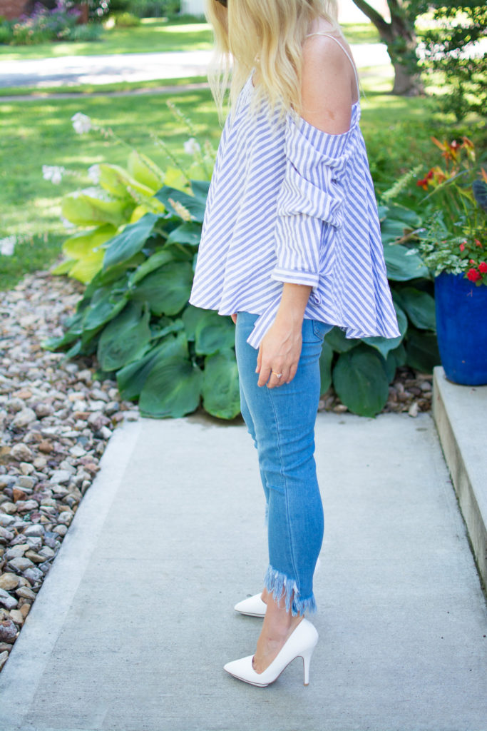 More Blue and White Stripes + Frayed Denim. | Le Stylo Rouge