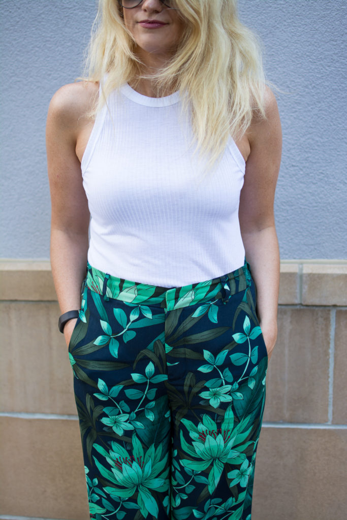 tropical wide leg pants