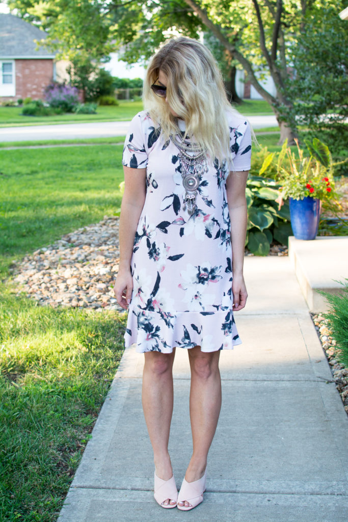 Shabby2Chic Blush Pink Floral Dress + Mules. | Le Stylo Rouge