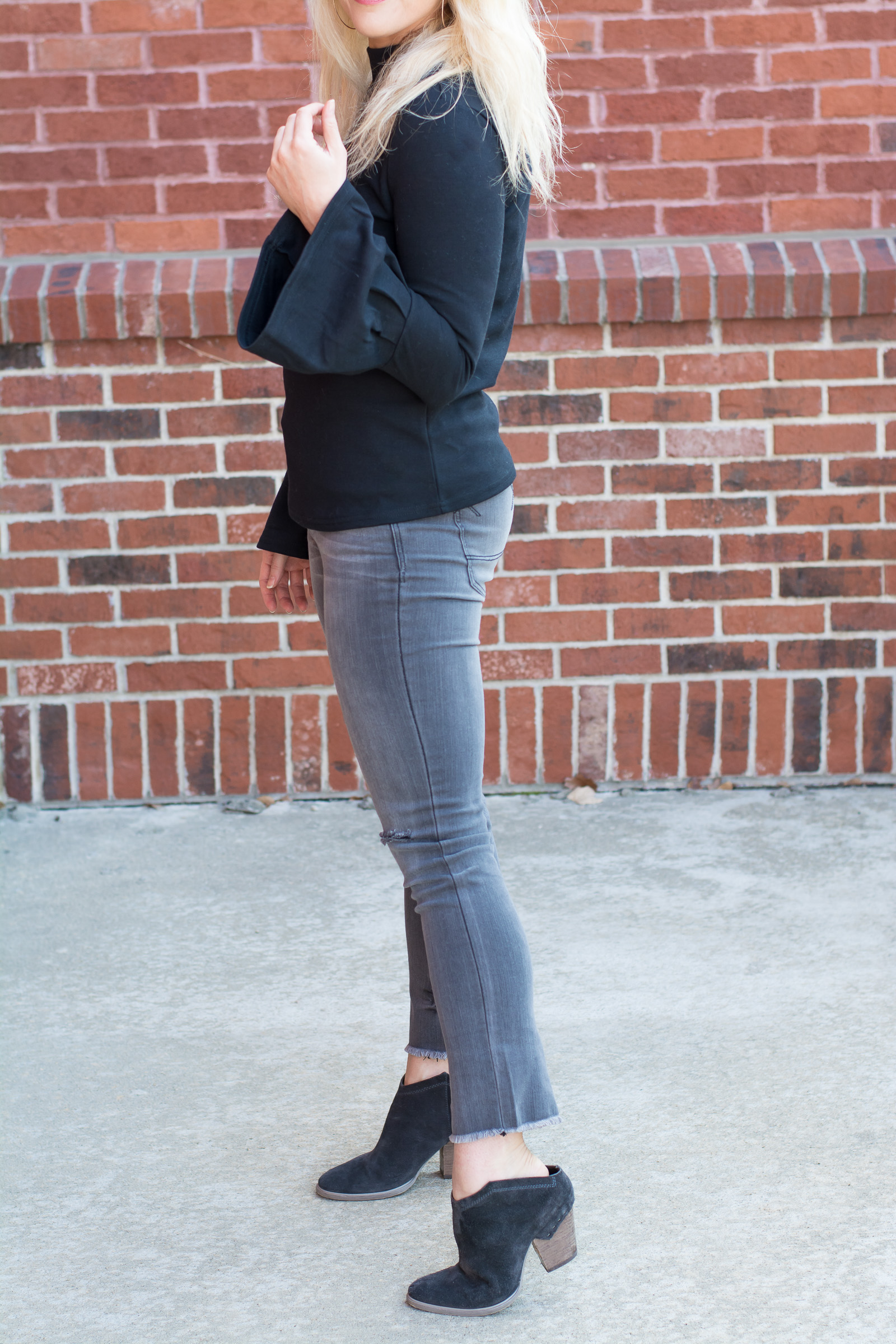 Black Sweater with Bell Sleeves. | Ashley from LSR