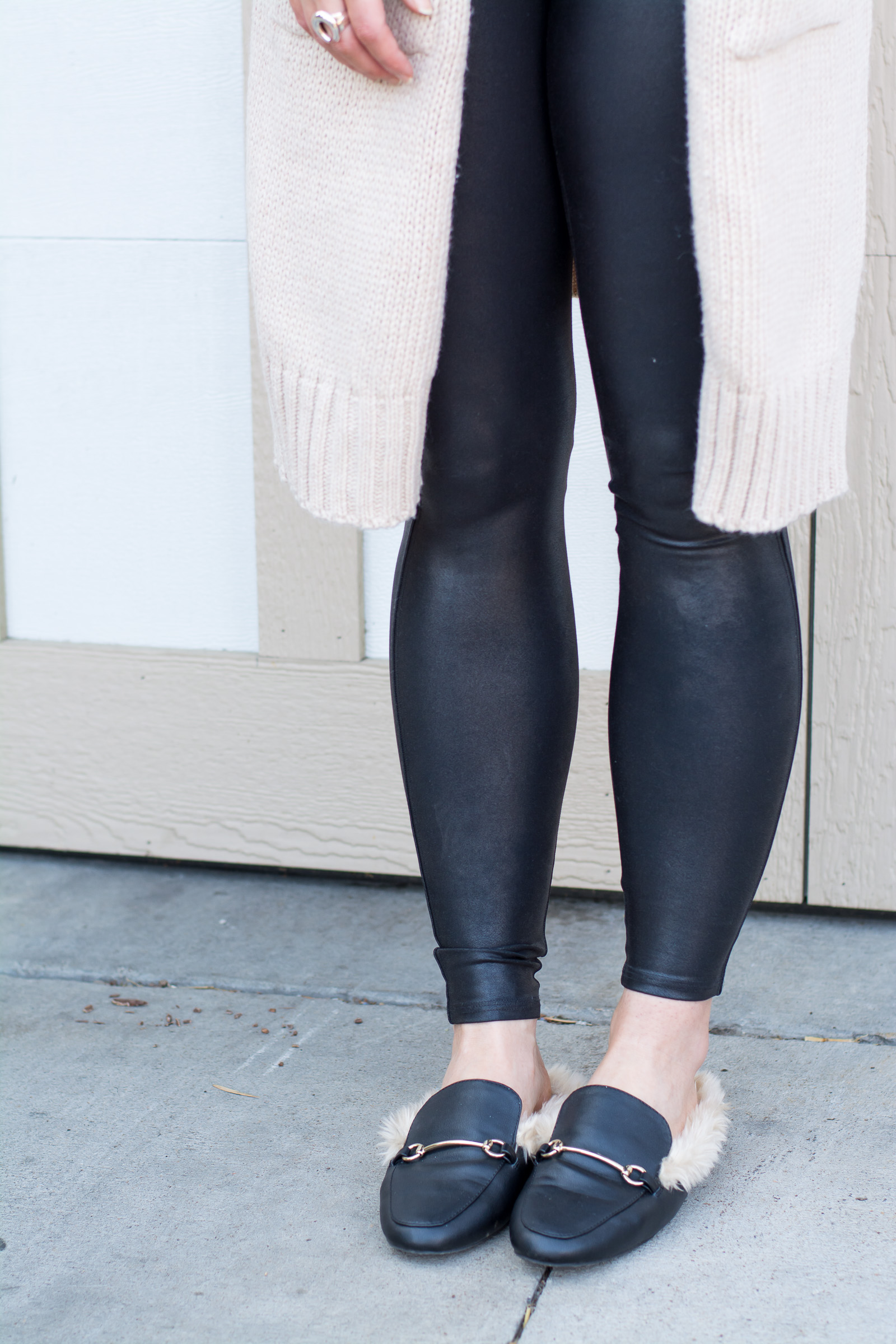 Outfit Idea: Striped Cardigan + Fur Mules. | Ashley from LSR