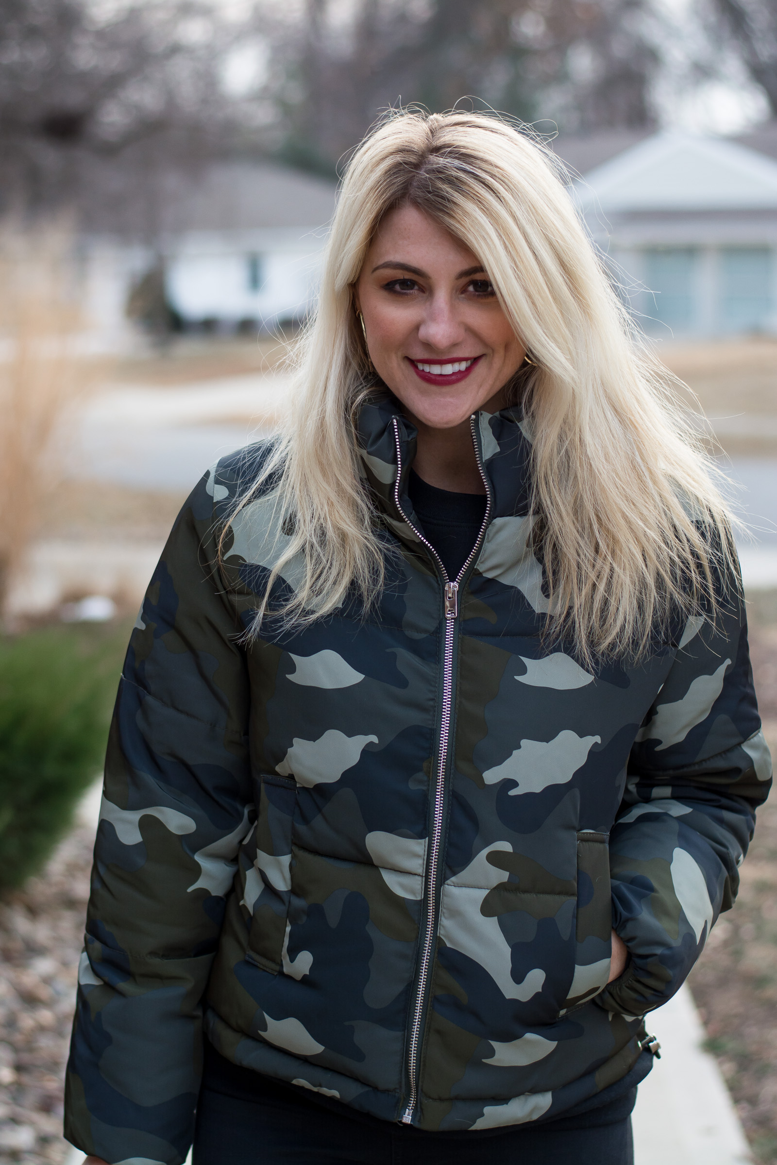 H&m camo puffer discount jacket