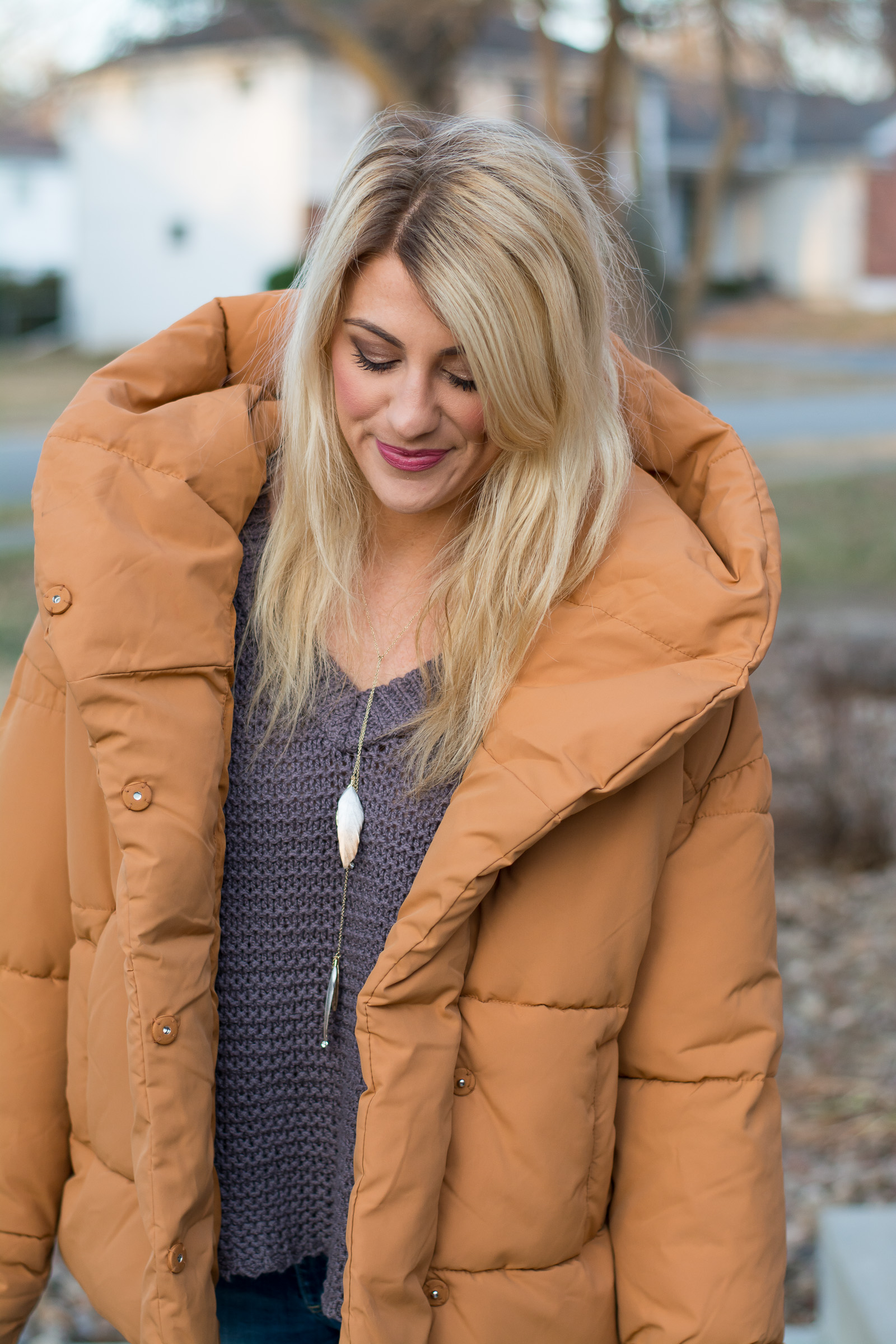 Orange Puffer Jacket + Leopard Ankle Booties. | Le Stylo Rouge