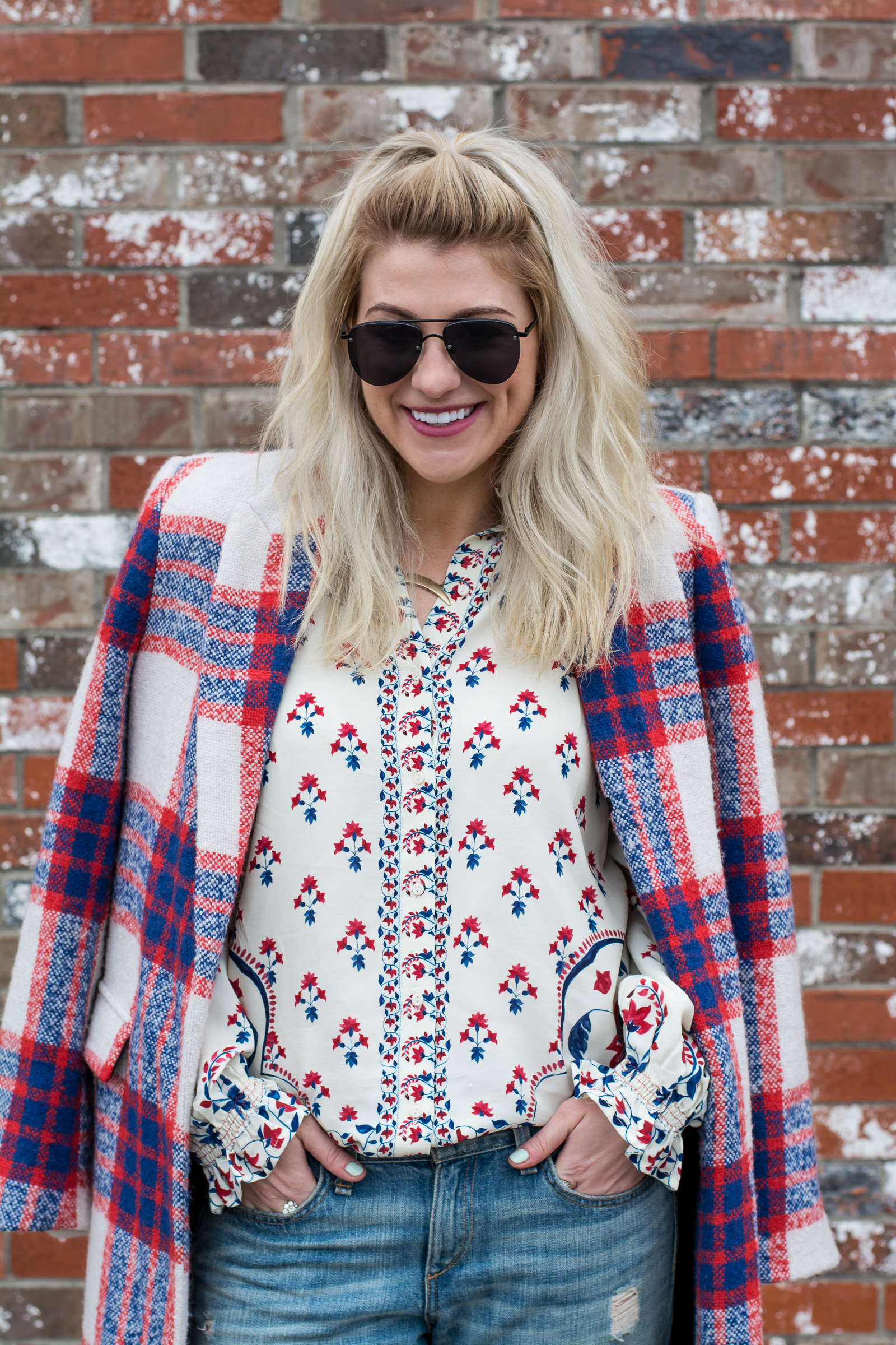 Outfit Idea: Crimson and Blue for Brunch. | Ashley from LSR