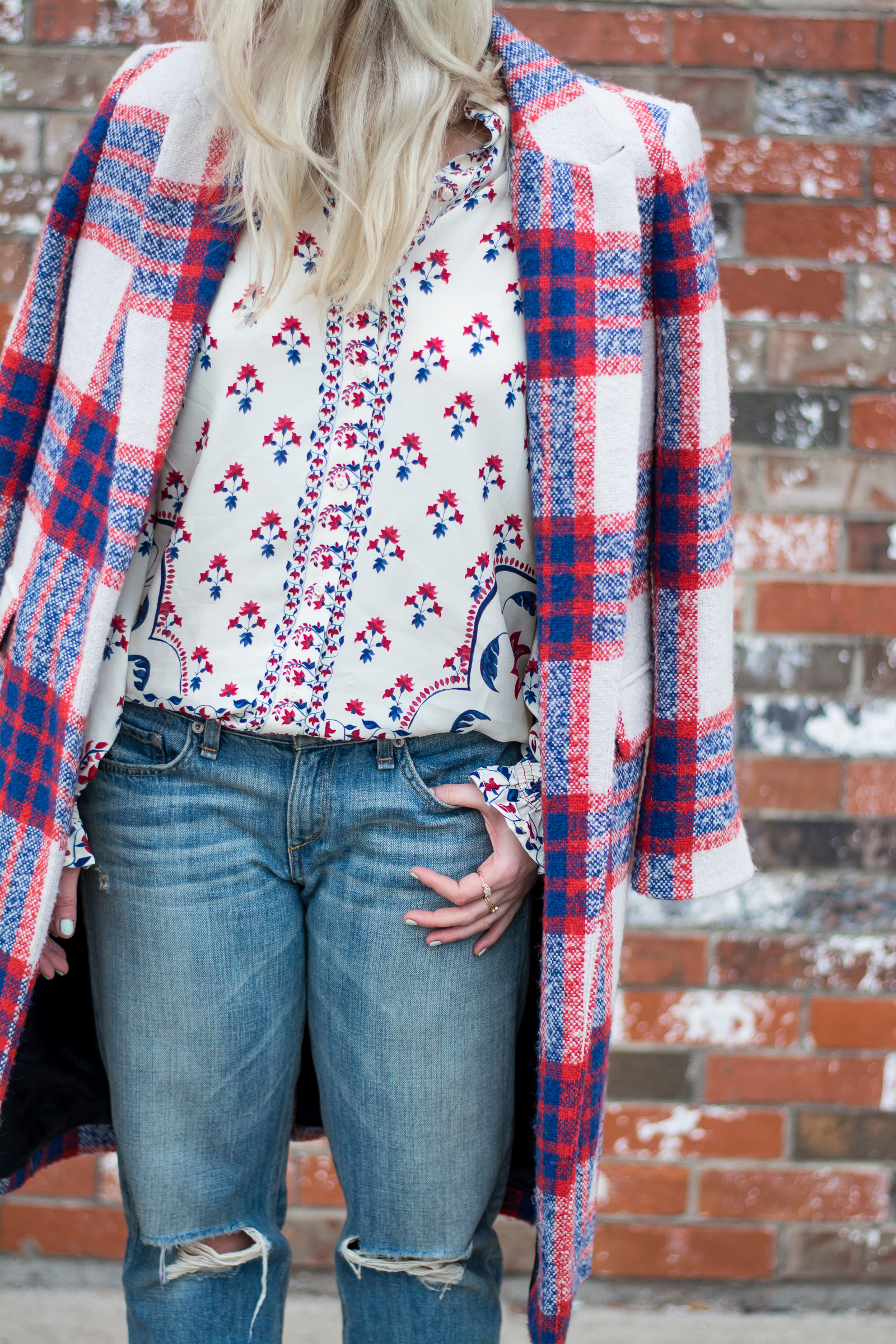 Outfit Idea: Crimson and Blue for Brunch. | Ashley from LSR