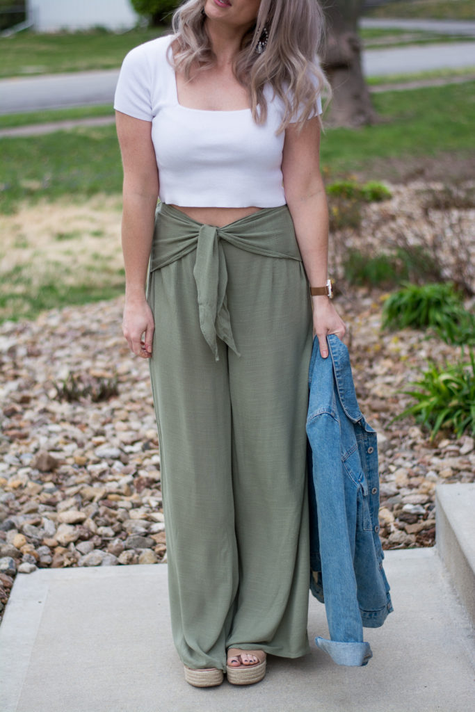 olive green linen pants