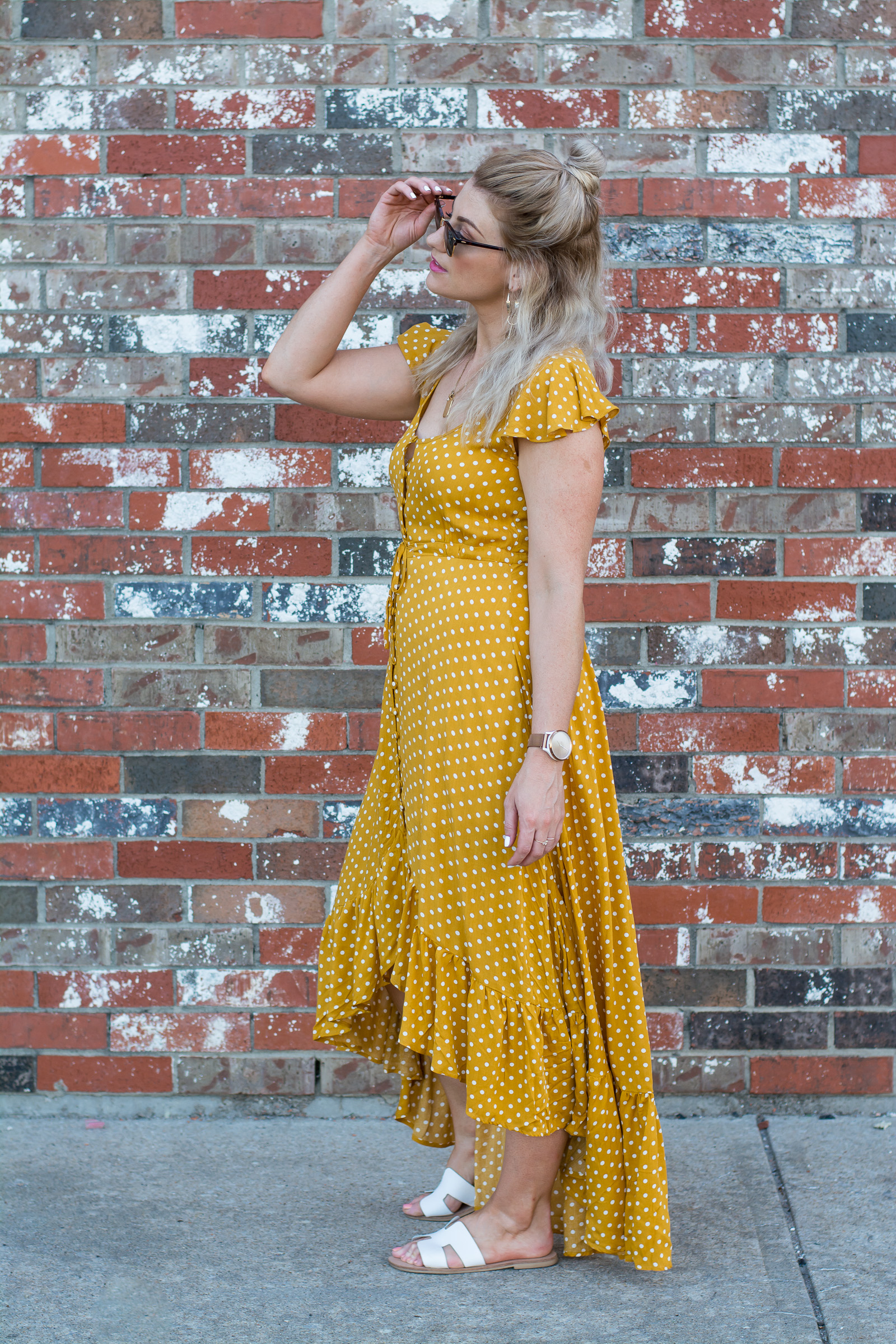 Mustard Polka Dot Prairie Dress. | Ash from LSR