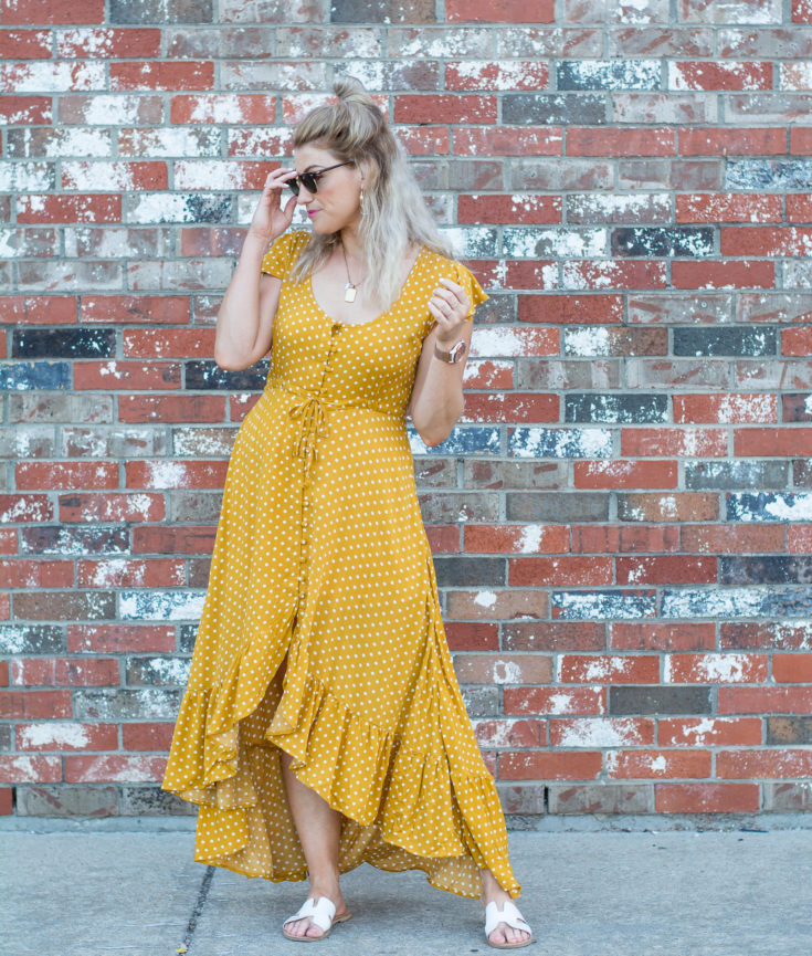 Mustard Polka Dot Dress. | Ash from LSR