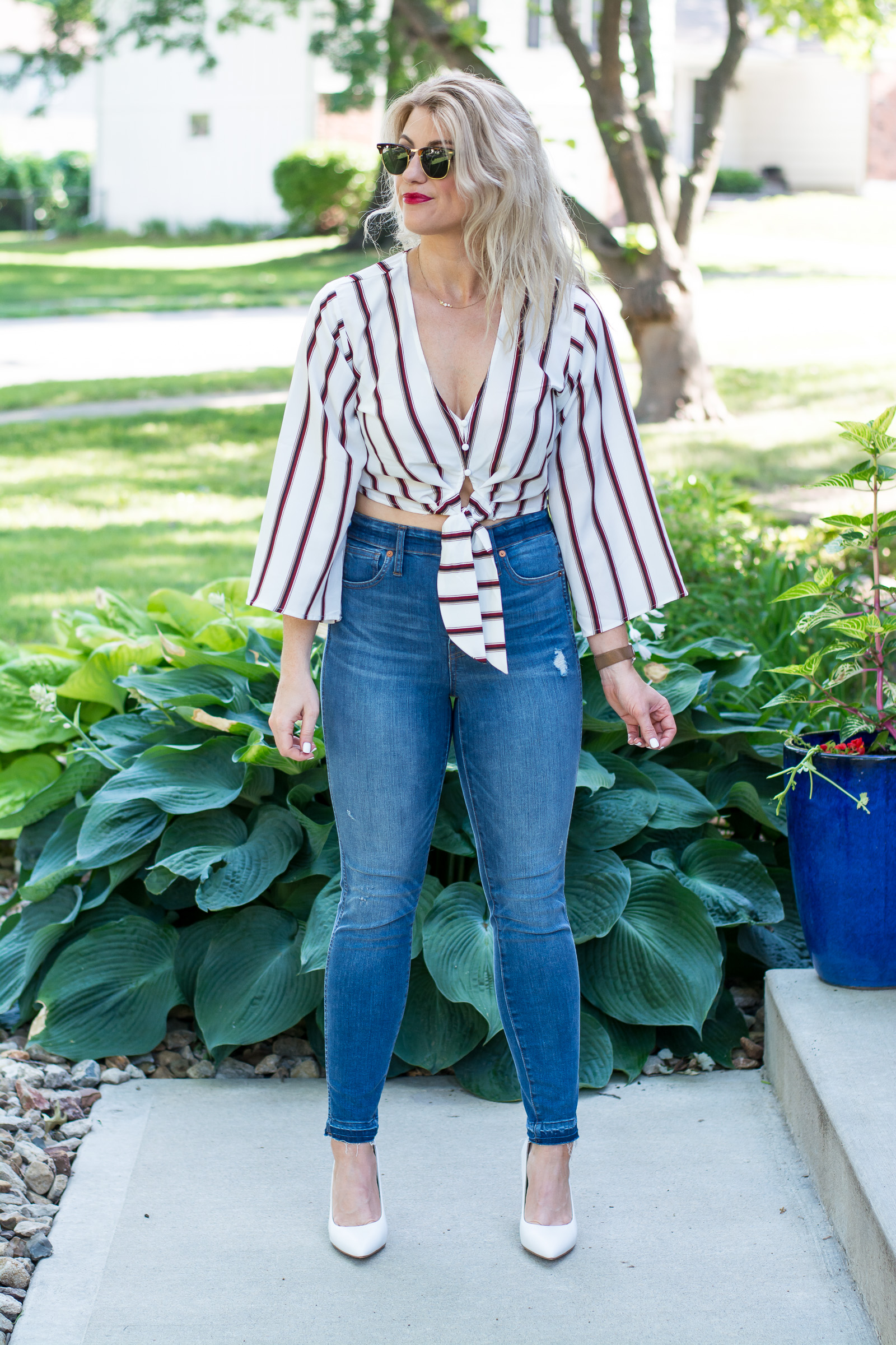 Crop Top with Super High-waisted Madewell Denim. | Ashley from LSR