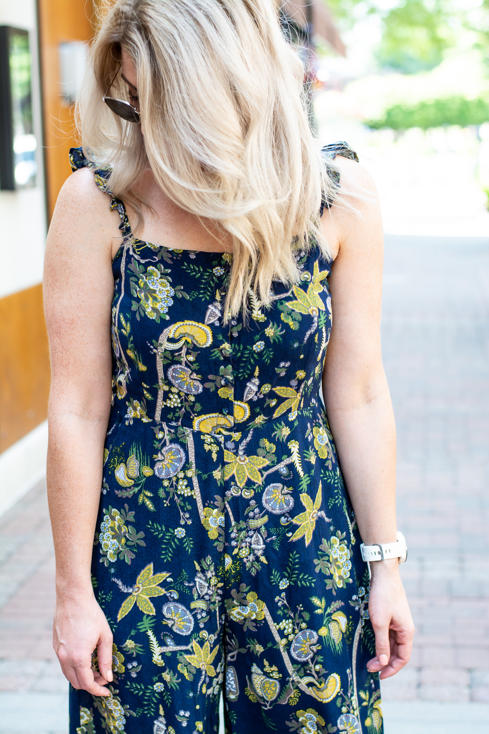 Navy Floral Jumpsuit. | Ashley from LSR