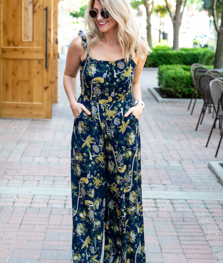Navy Floral Jumpsuit. | Ashley from LSR