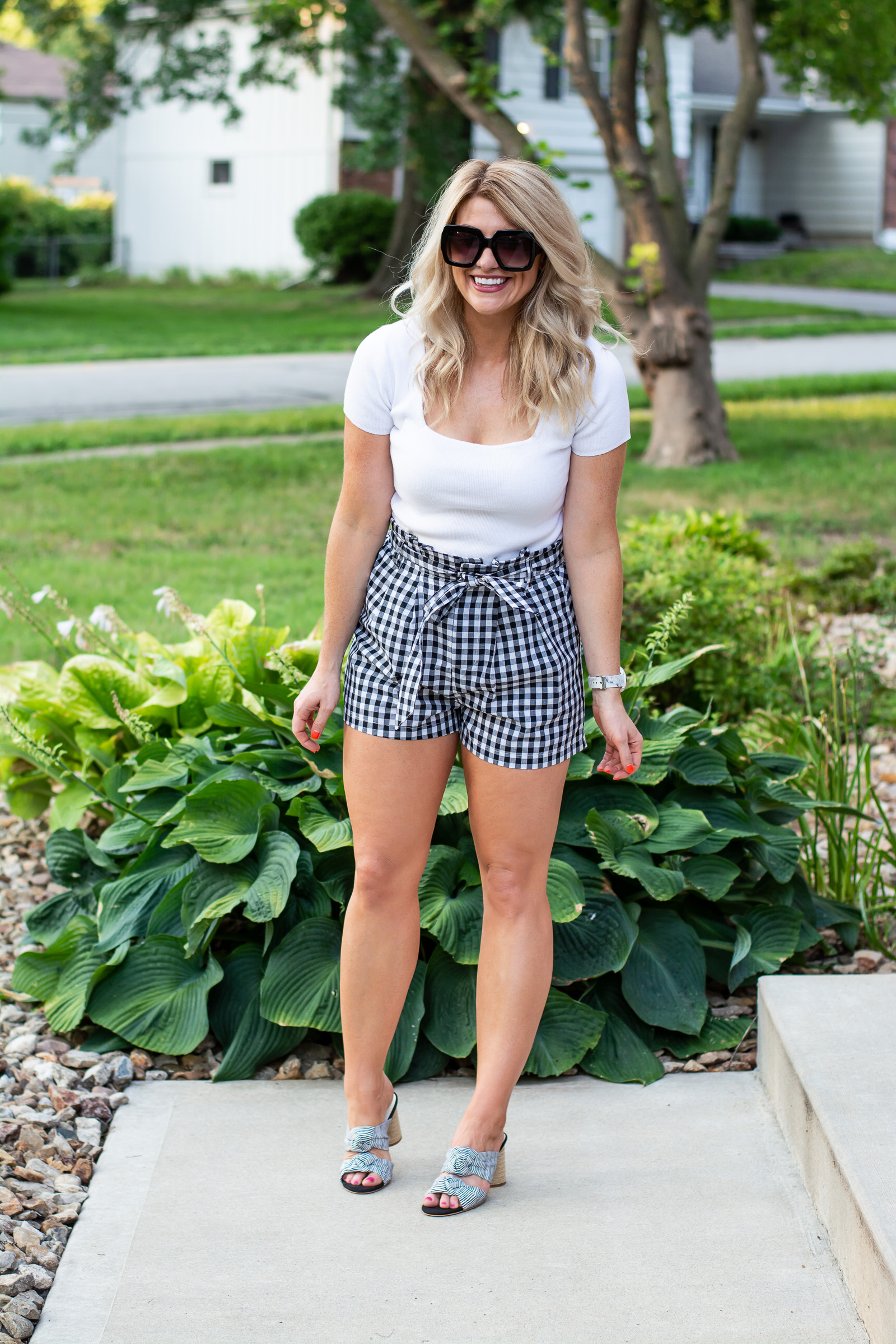 Outfit Idea: Gingham Shorts + Crop Top. | Ashley from LSR