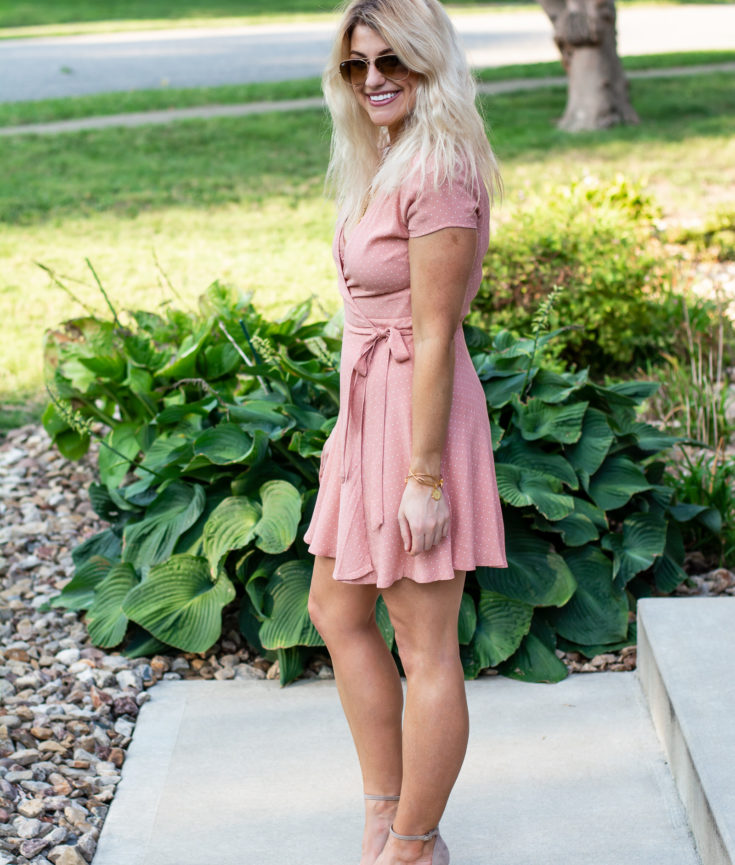 Blush Pink Polka Dot Dress. | Ashley from LSR