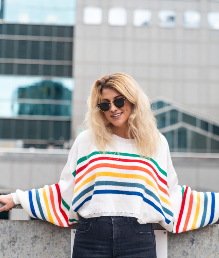 City Shoot in a Rainbow Sweater. | Ashley from LSR