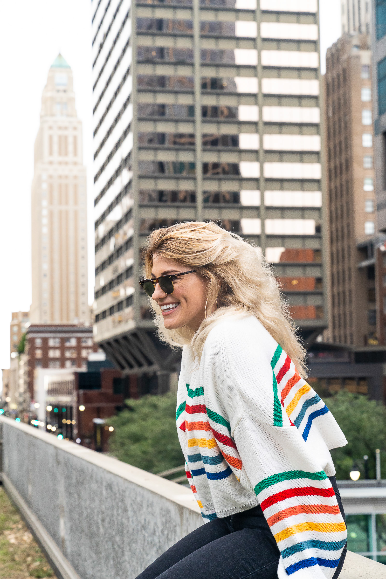 City Shoot in a Rainbow Sweater. | Ashley from LSR