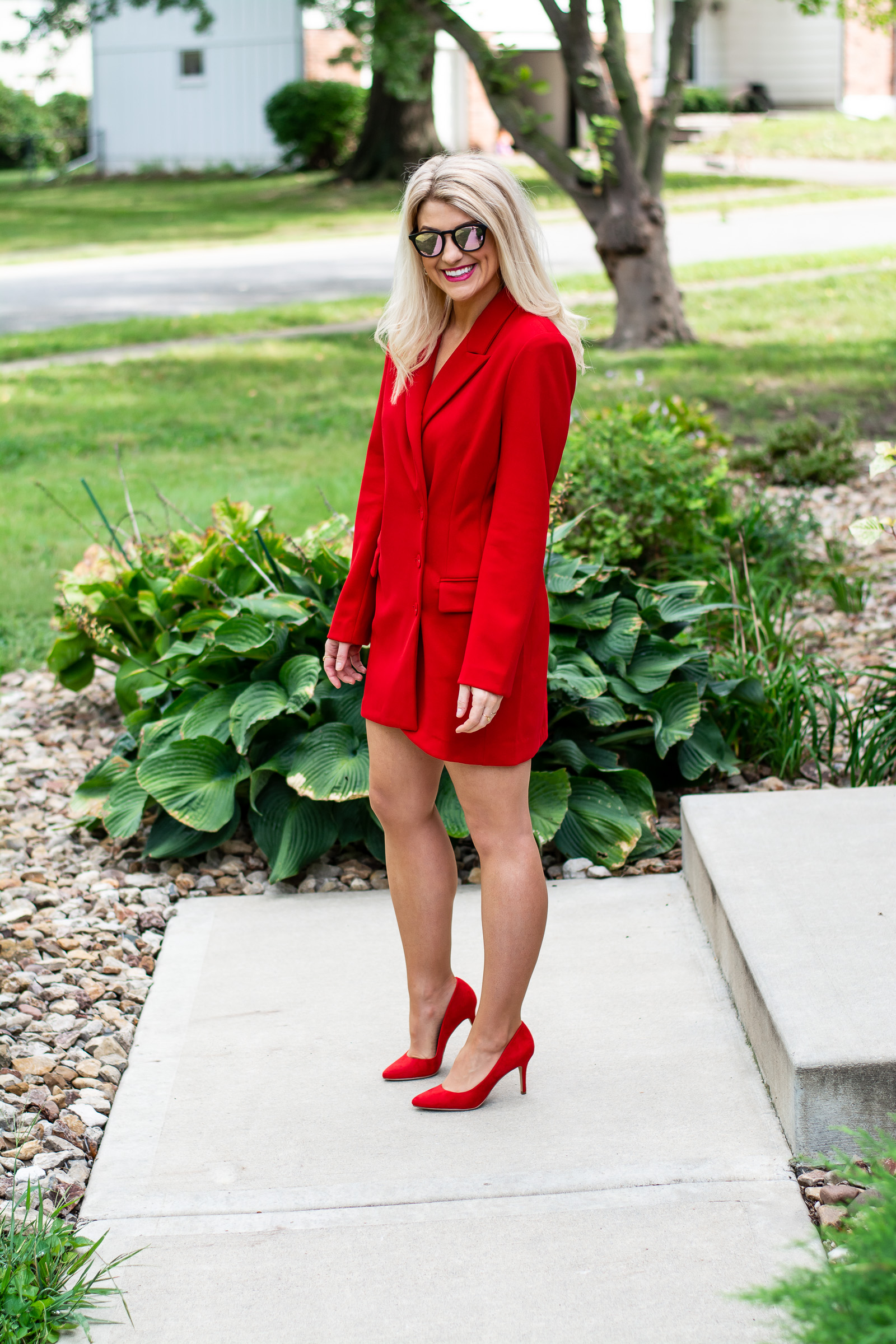 Head-to-toe Red in a Blazer Dress. | Ash from LSR