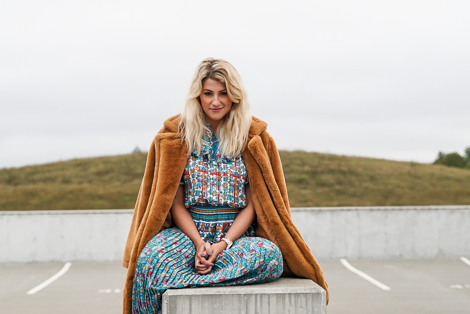 Vintage Silk Dress + Faux Fur Coat. | Ashley from LSR