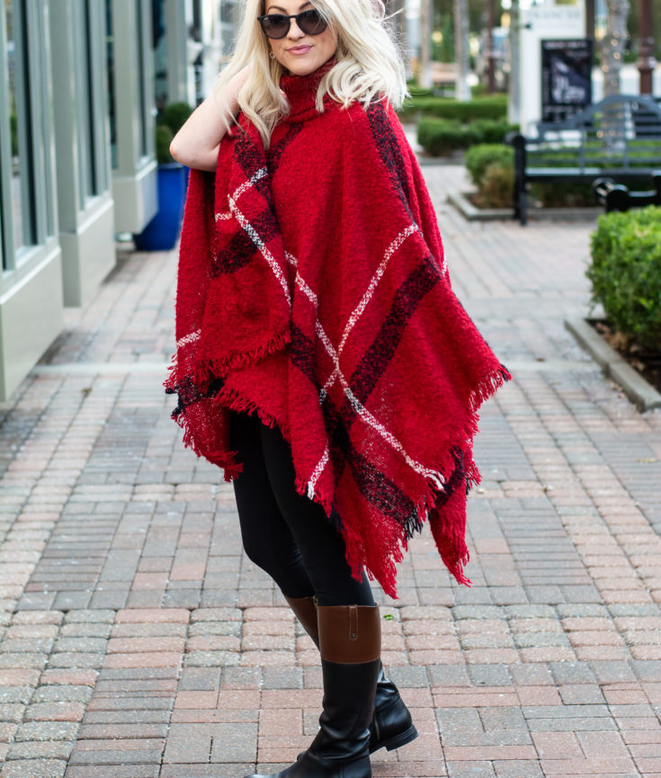 Holiday Outfit: Plaid Poncho + Riding | Le Stylo Rouge