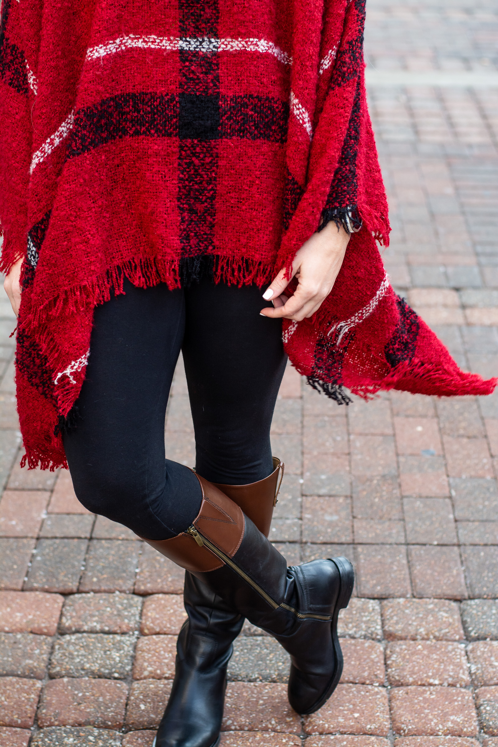 Holiday Outfit: Red Poncho + Riding Boots. | LSR