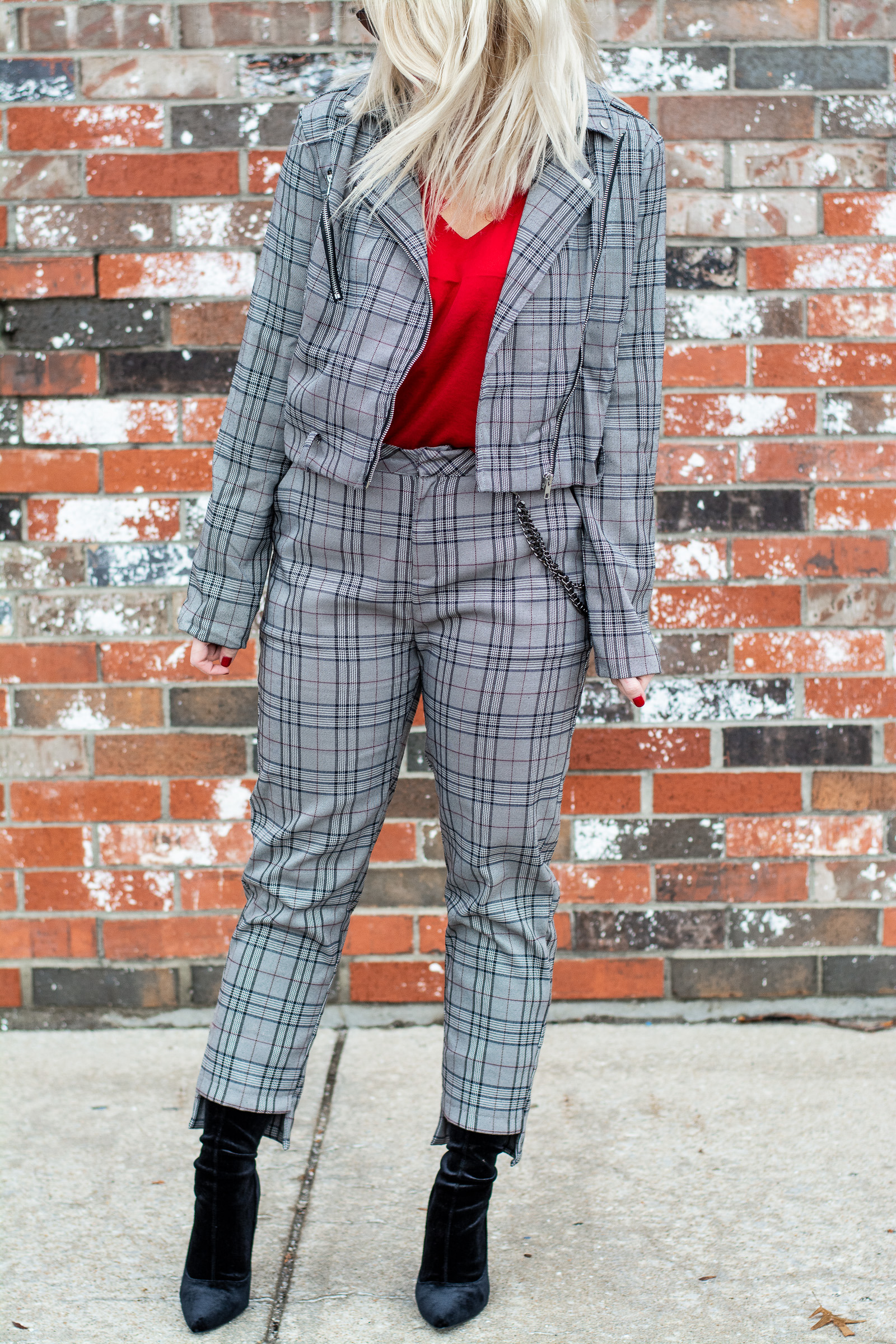 Plaid Suit + Holiday Red. | Ashley from LSR