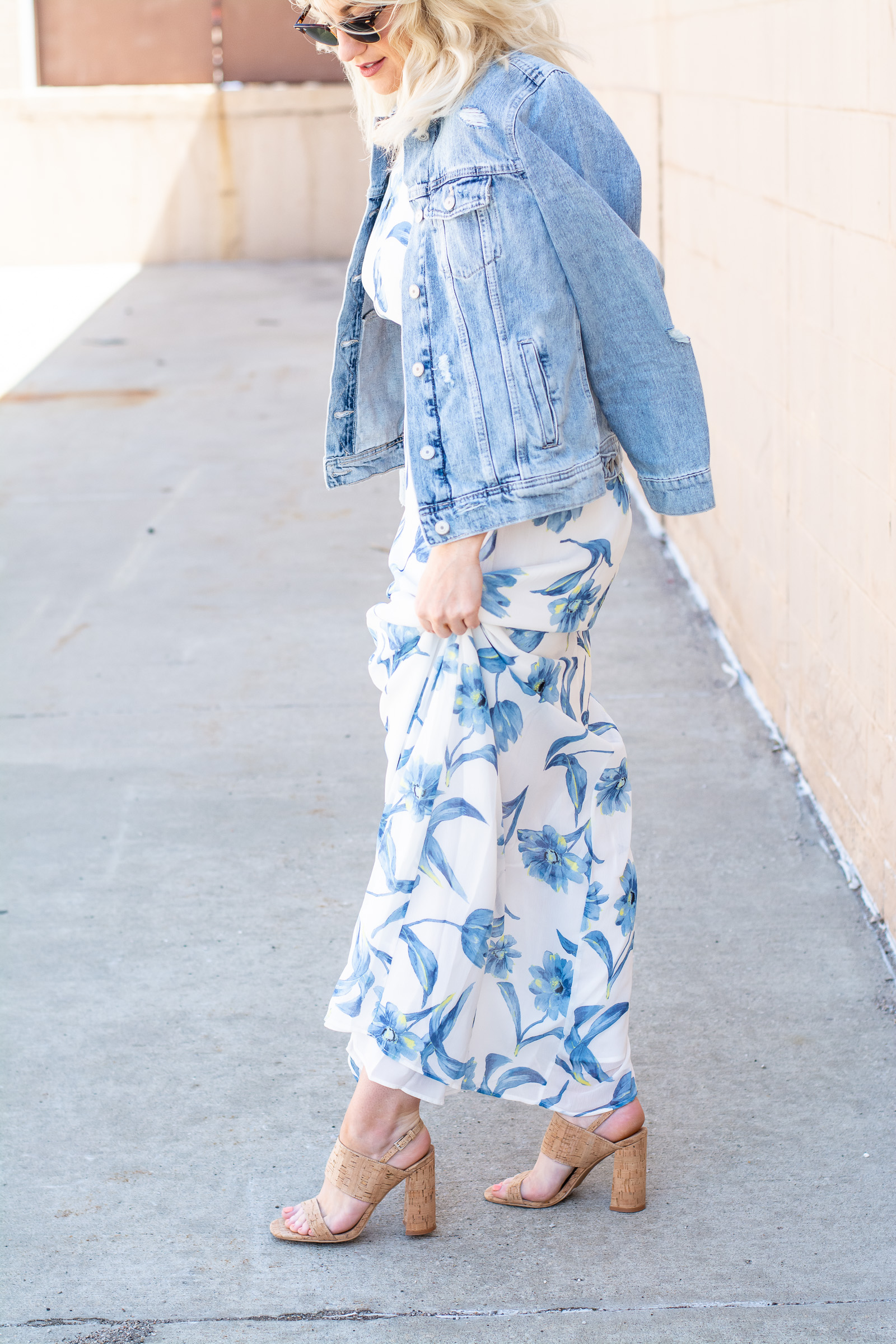 A Denim Jacket with a Floral Dress. | Ash from LSR