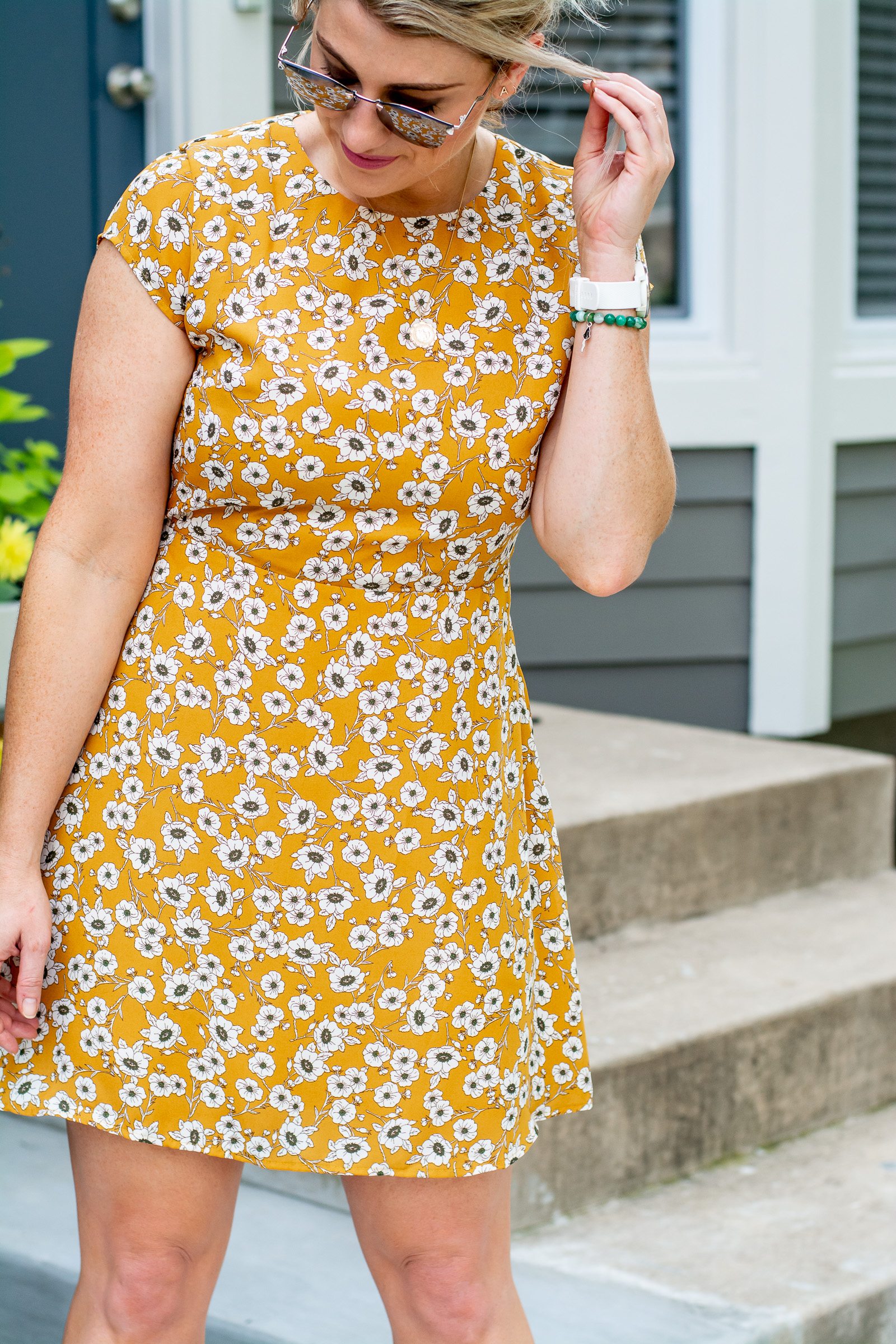 Mustard Floral Dress for Late Summer. | LSR