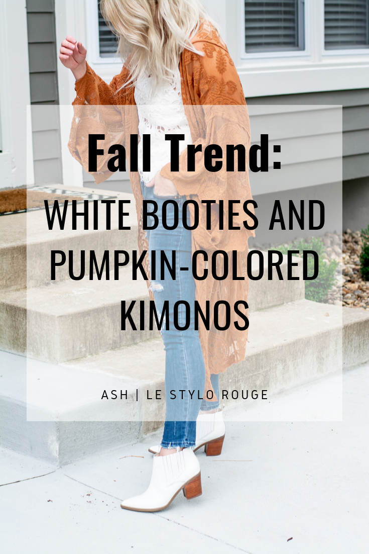 Fall Trend: White Booties and Pumpkin-colored Kimonos. | LSR