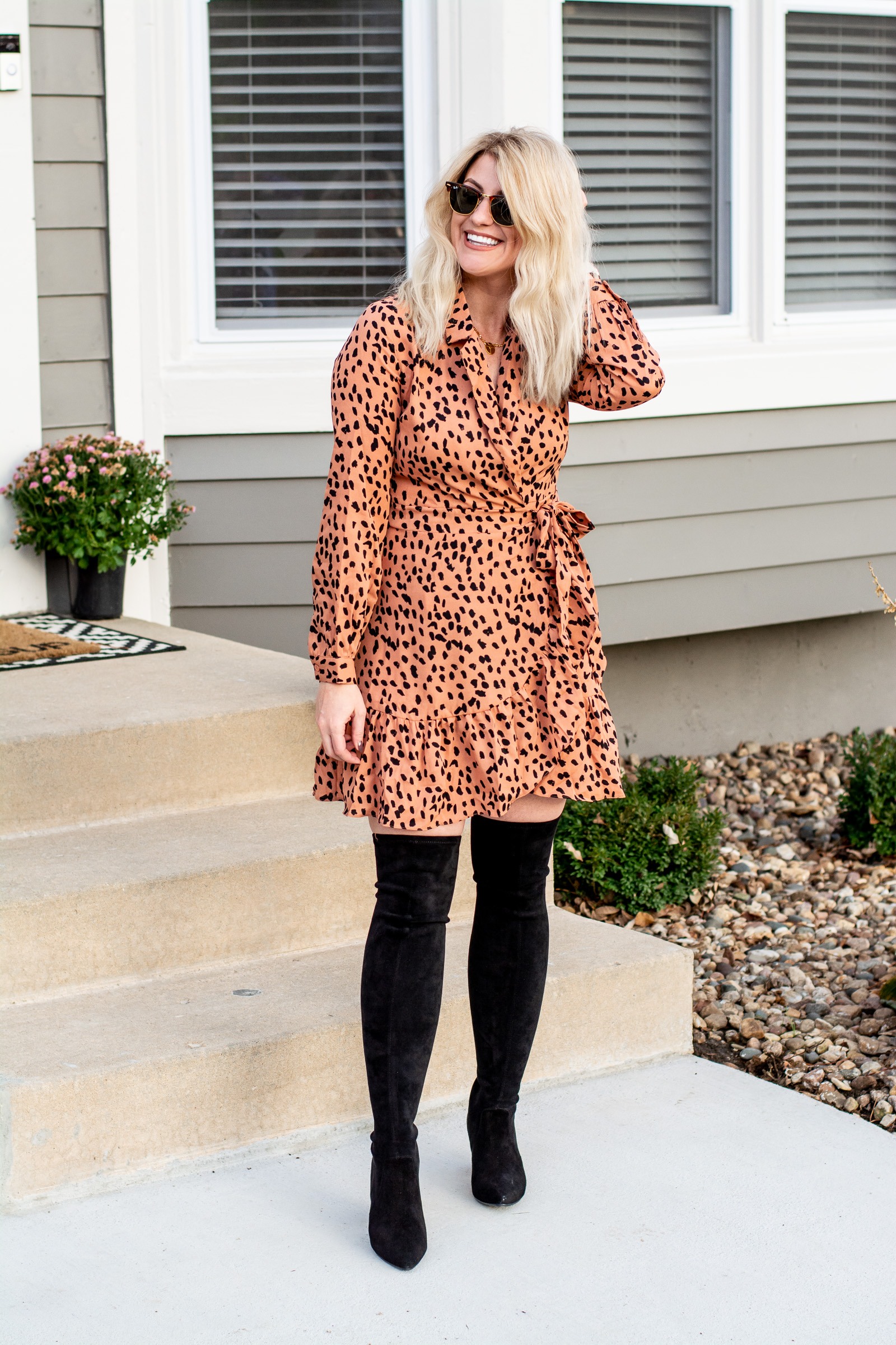 leopard dress with boots
