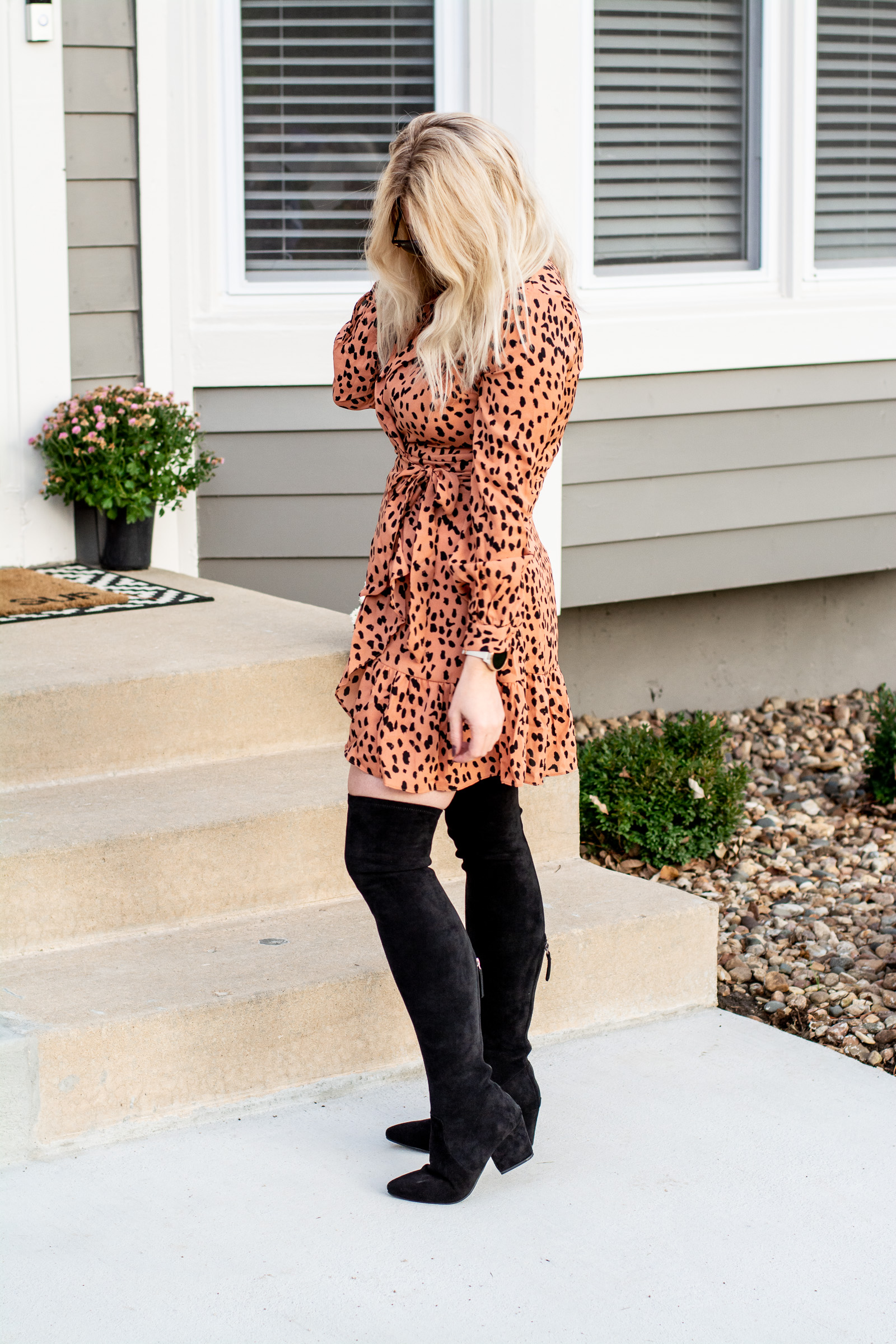 Holiday Outfit: Leopard Dress + Tall Boots. | LSR